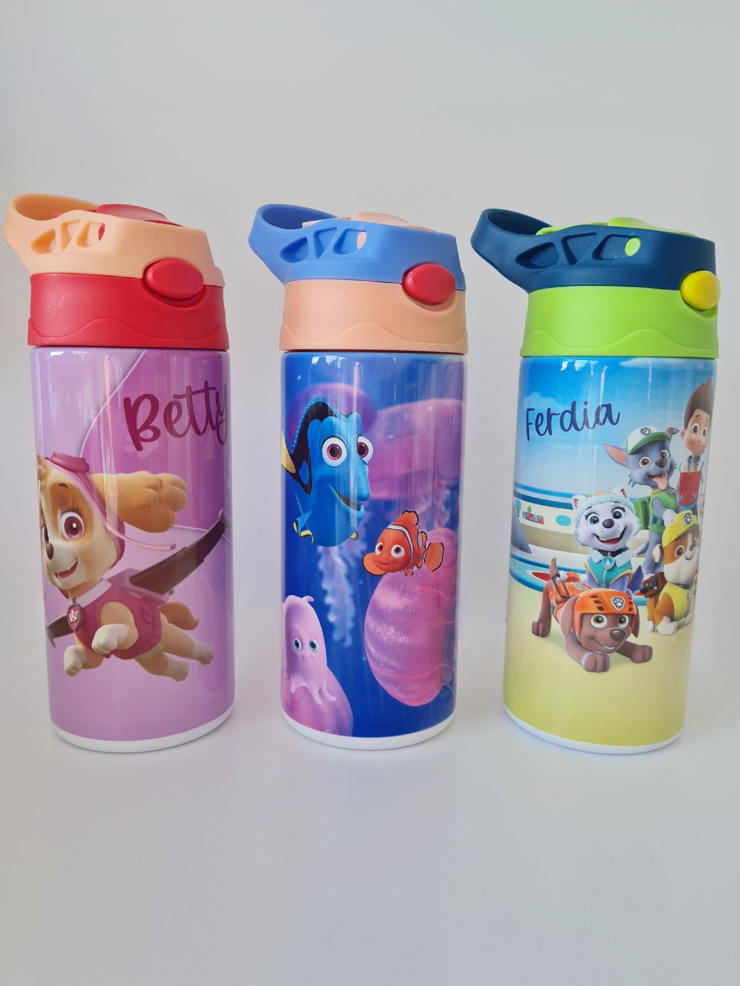 Personalised Water Bottle, Metal Kids Bottle, ALL CURRENT DESIGNS
