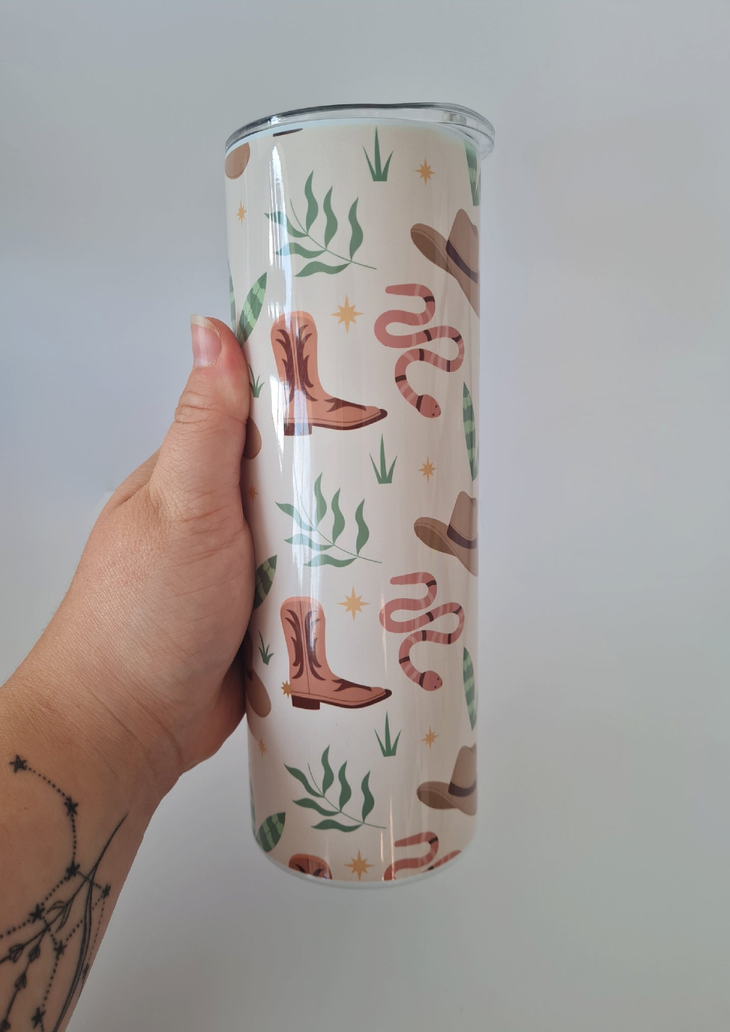 Cowboy Western Theme Tumbler - Cactus - County Theme Cup