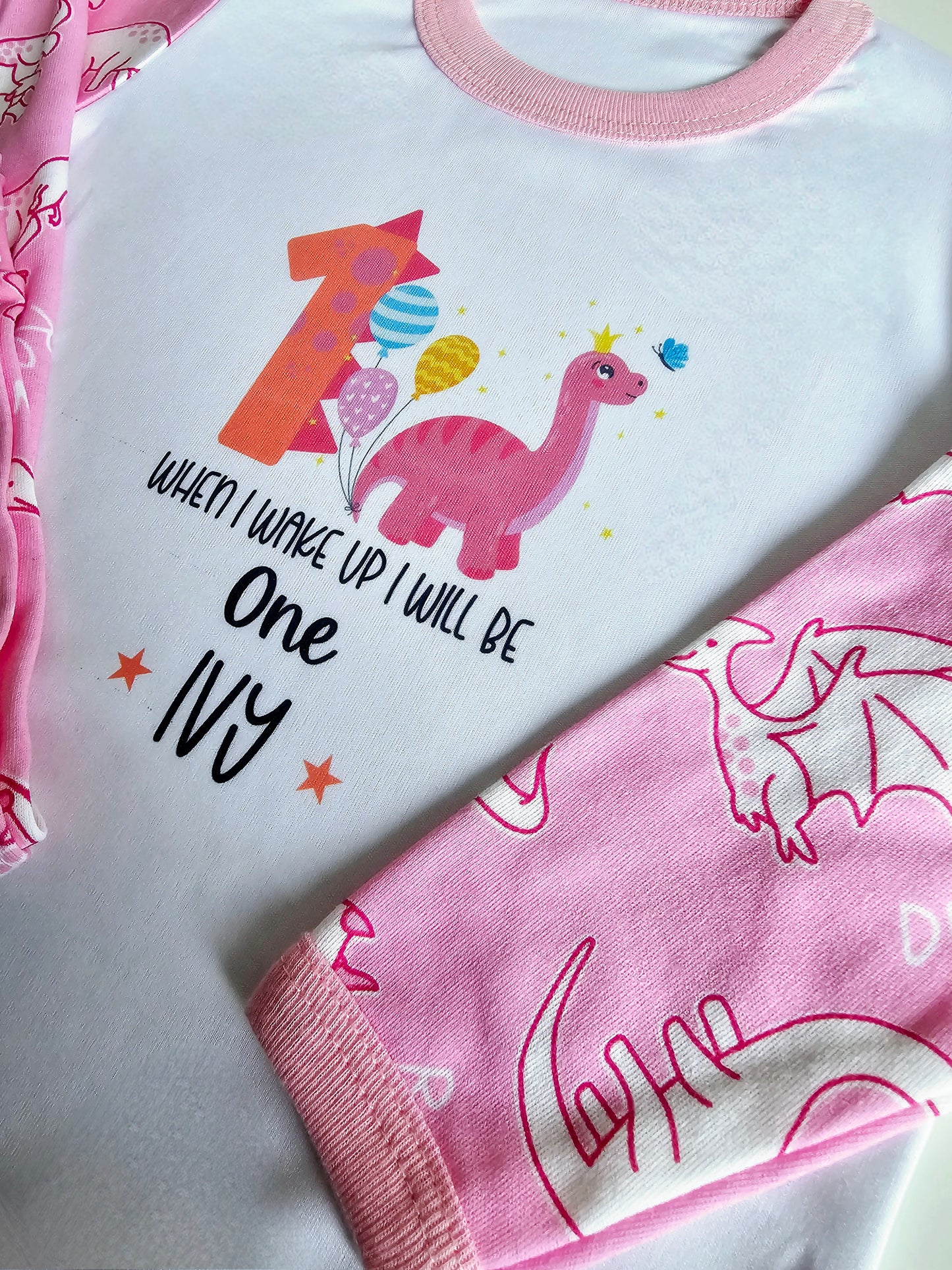 Childrens Birthday Dinosaur Pyjamas, When I wake Up Birthday Pyjamas