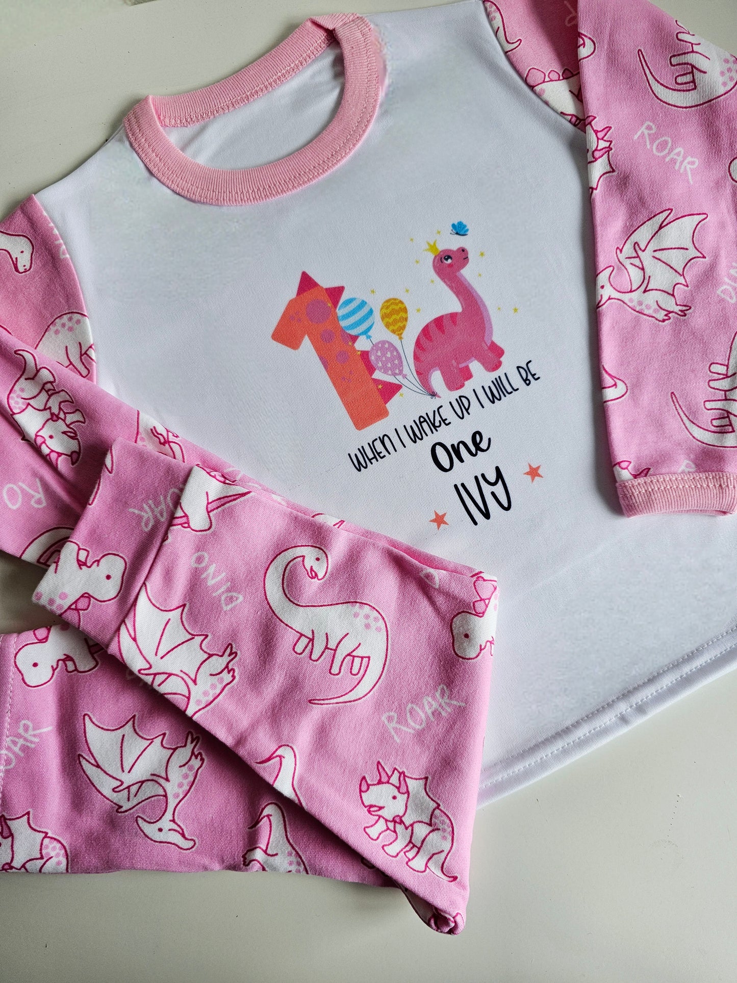 Childrens Birthday Dinosaur Pyjamas, When I wake Up Birthday Pyjamas