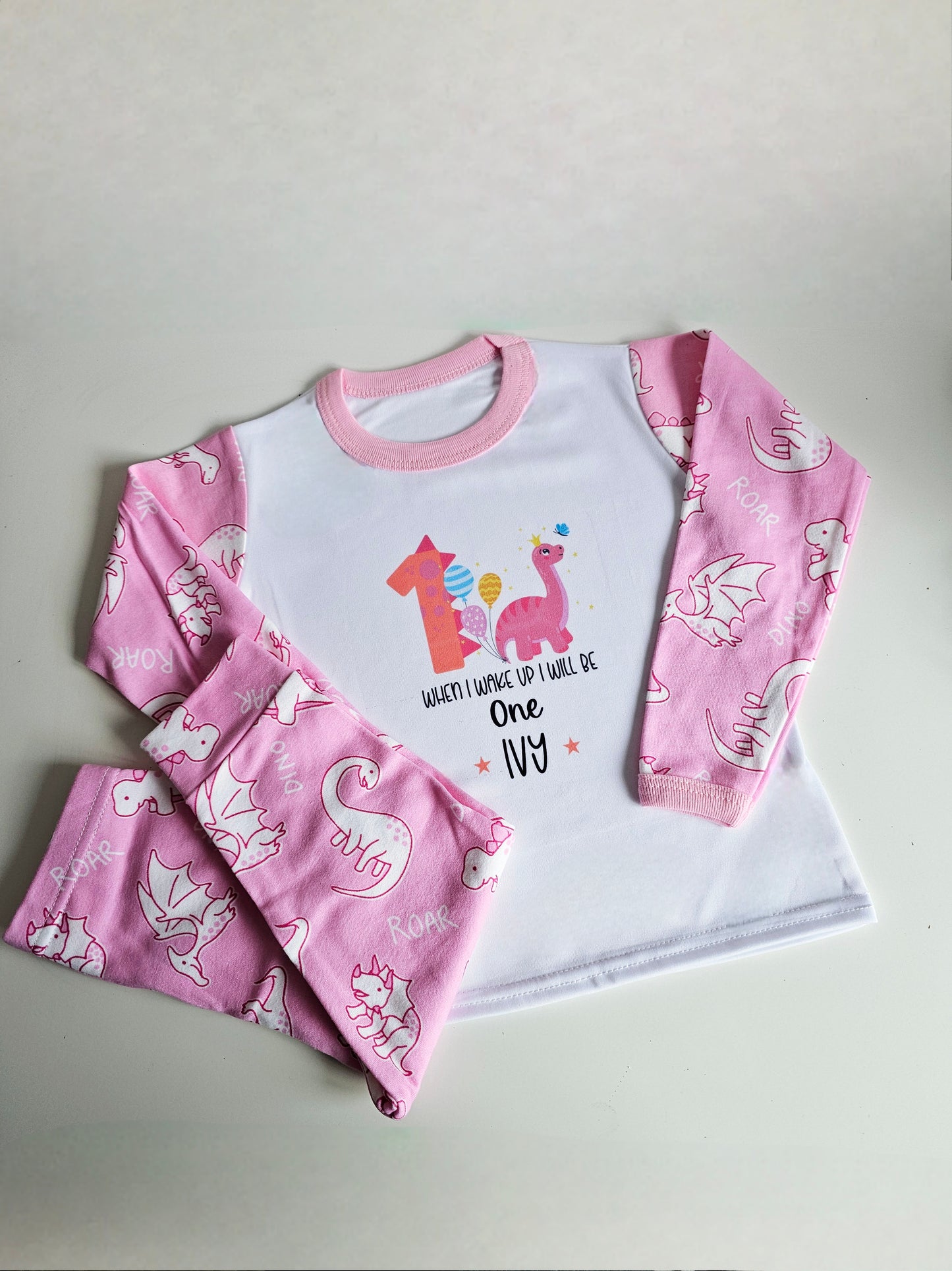 Childrens Birthday Dinosaur Pyjamas, When I wake Up Birthday Pyjamas