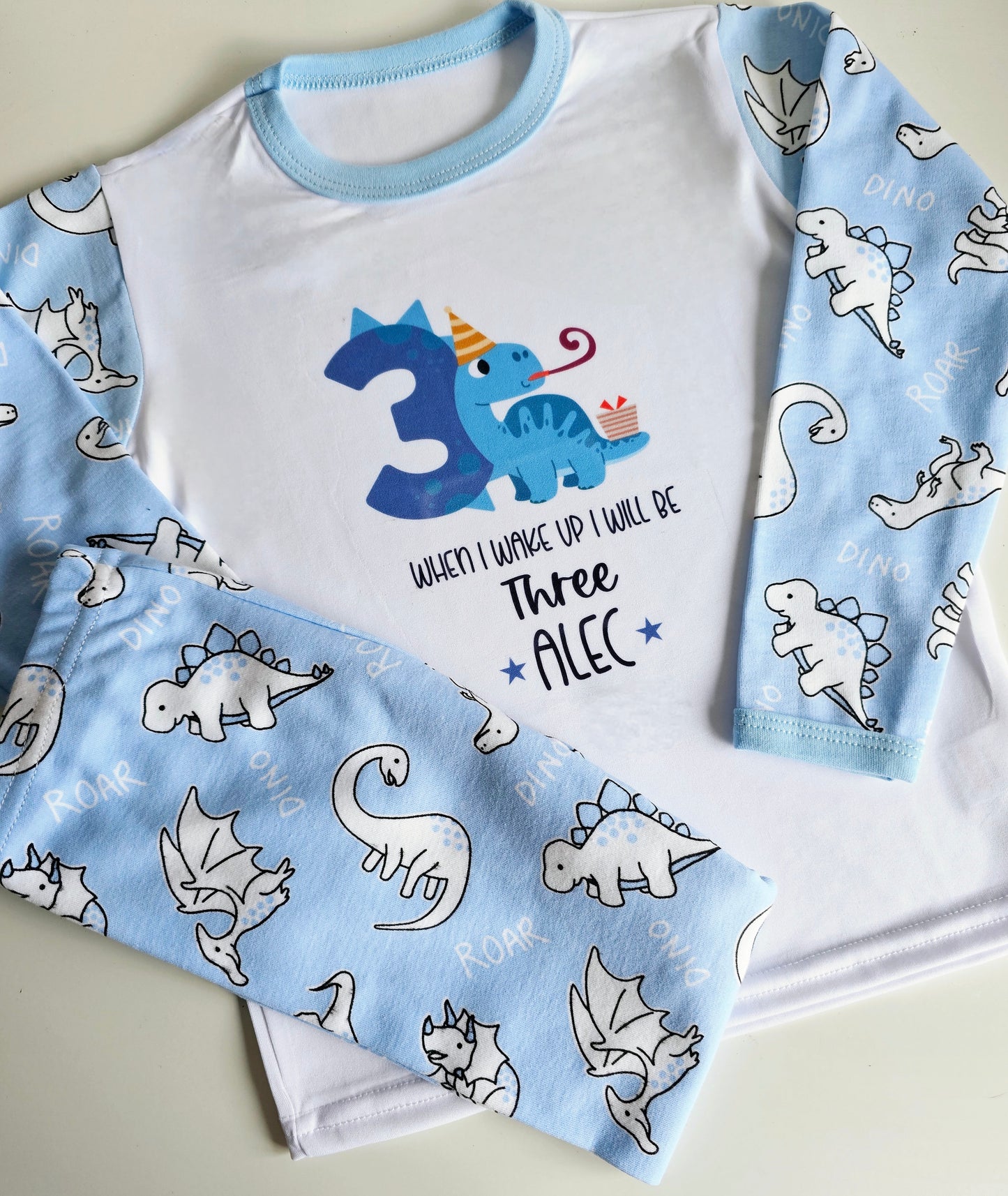 Childrens Birthday Dinosaur Pyjamas, When I wake Up Birthday Pyjamas