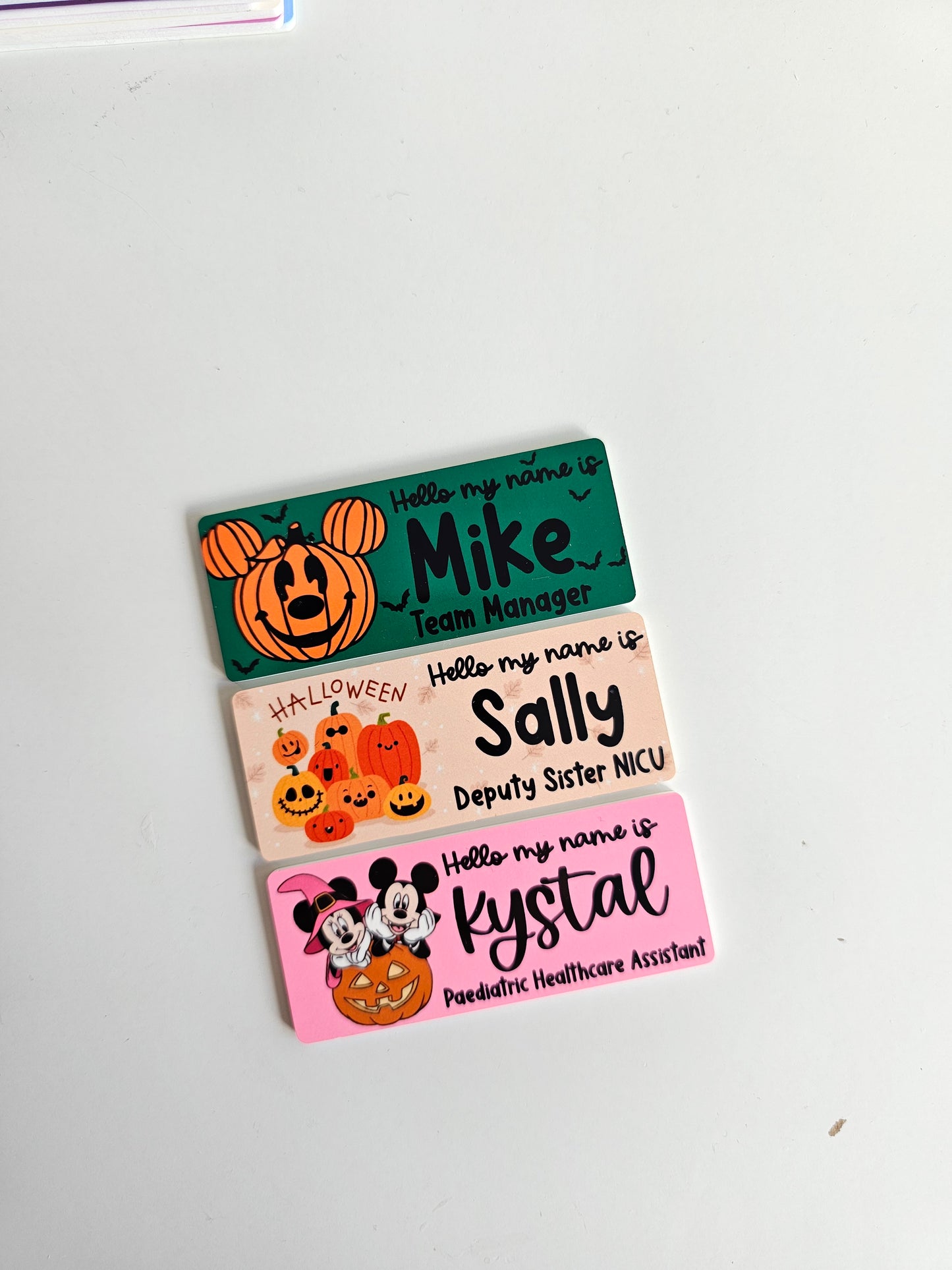 Halloween Name Badges - ALL HALLOWEEN DESIGNS - Nurse, Midwife, Student Nurse, Student Midwife, Healthcare, Carer, NHS Name Badge