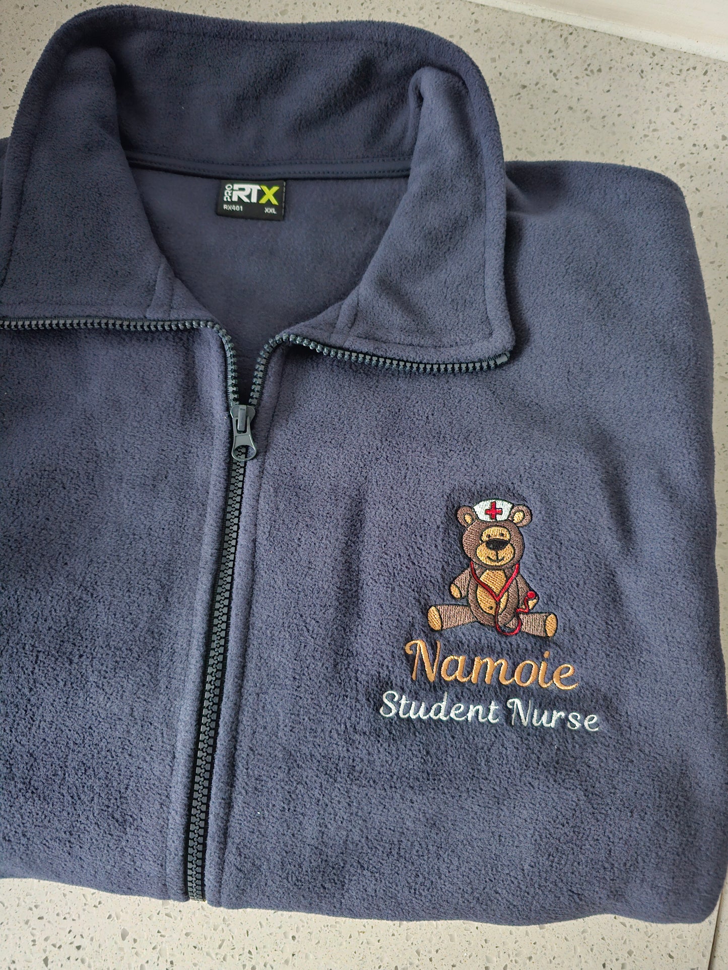 Nurse Teddy Bear Personalised Fleece - Nurse Jacket - Midwife Jacket - Student fleece - Doctor Stethoscope Bear