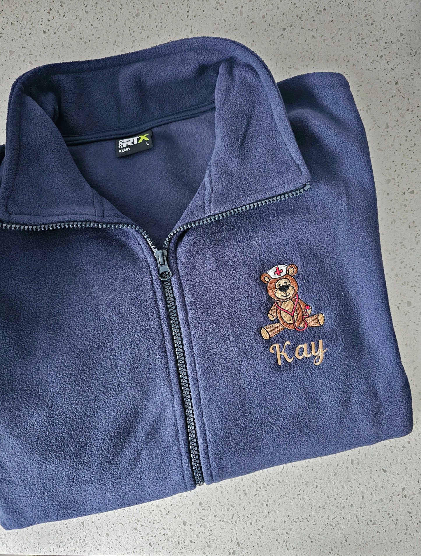 Nurse Teddy Bear Personalised Fleece - Nurse Jacket - Midwife Jacket - Student fleece - Doctor Stethoscope Bear
