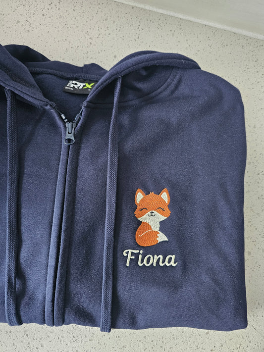 Embroidered Fox Hoodie - Healthcare - Health Visitor - Animal Design Embroidery