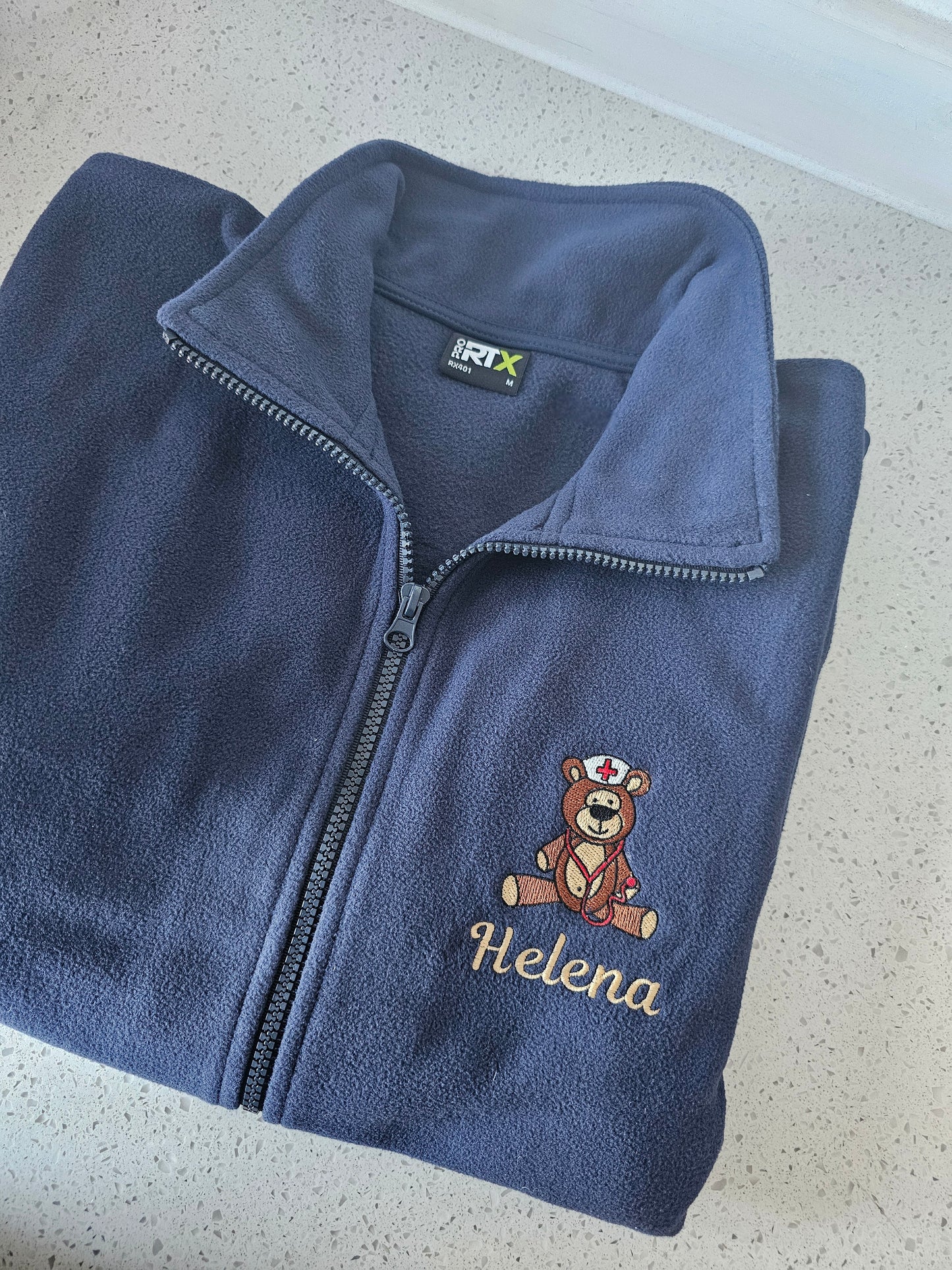 Nurse Teddy Bear Personalised Fleece - Nurse Jacket - Midwife Jacket - Student fleece - Doctor Stethoscope Bear