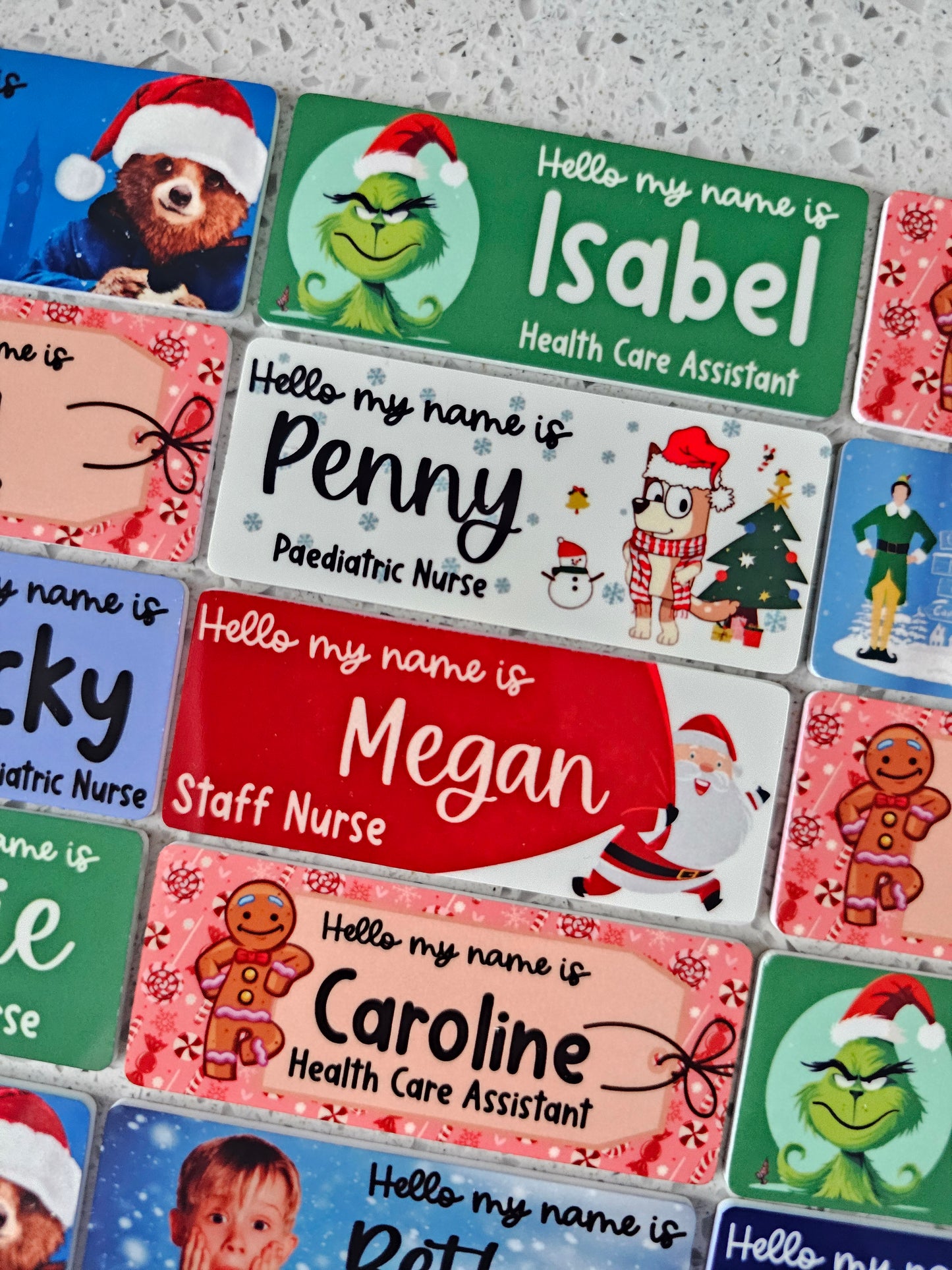 Christmas Name Badge ALL DESIGNS, Nurse Name Badge, Midwife Name Badge, Student Nurse Name Badge, Student Midwife Name Badge