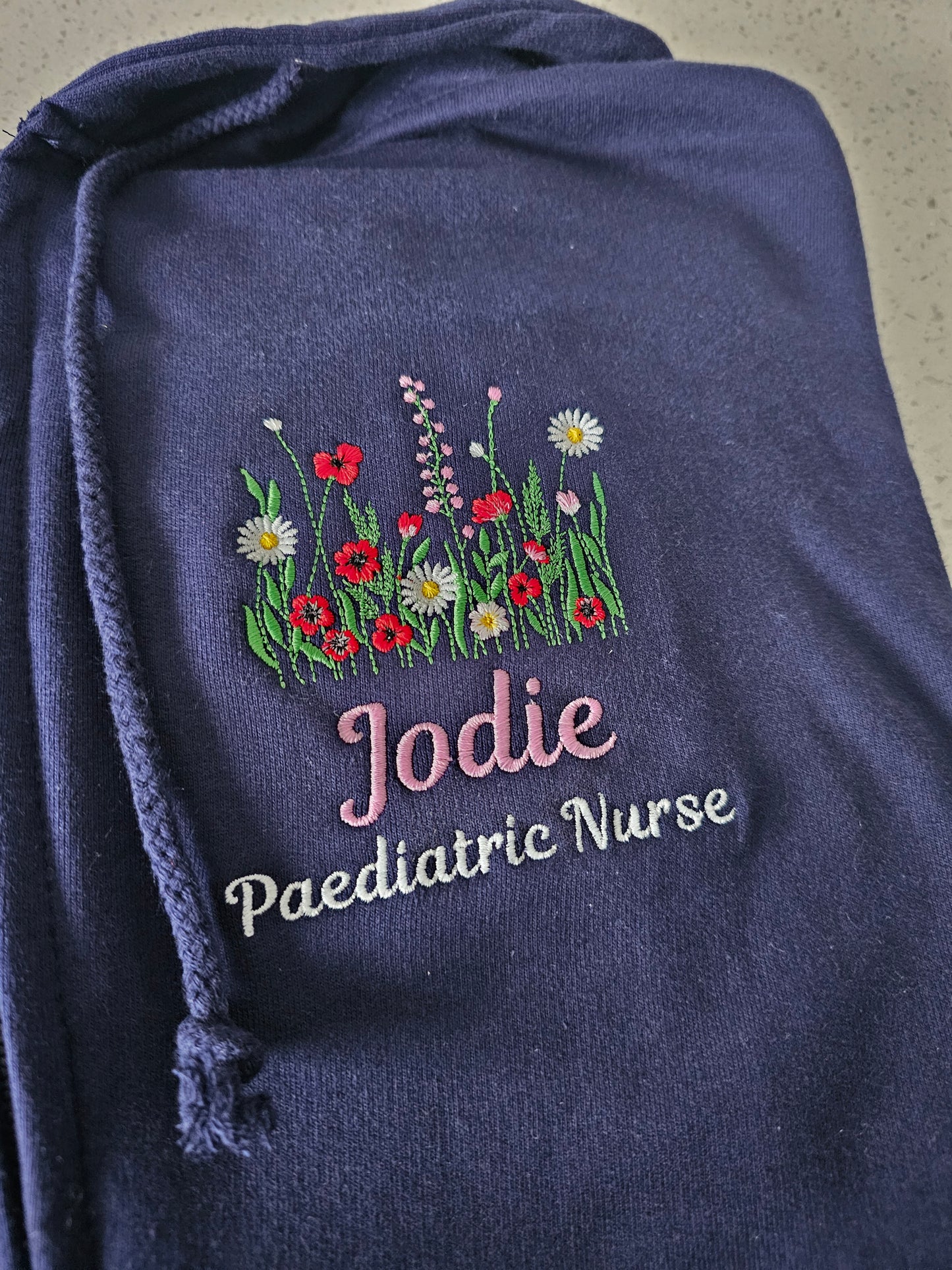 Embroidered Wild Flower Hoodie - Healthcare - Floral Design Embroidery