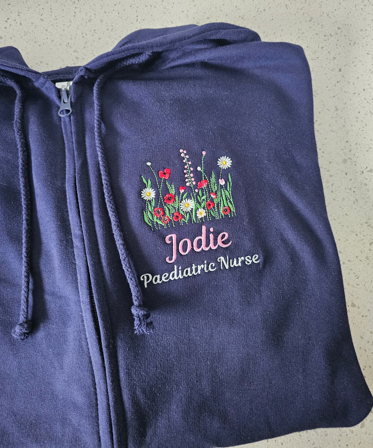Embroidered Wild Flower Hoodie - Healthcare - Floral Design Embroidery