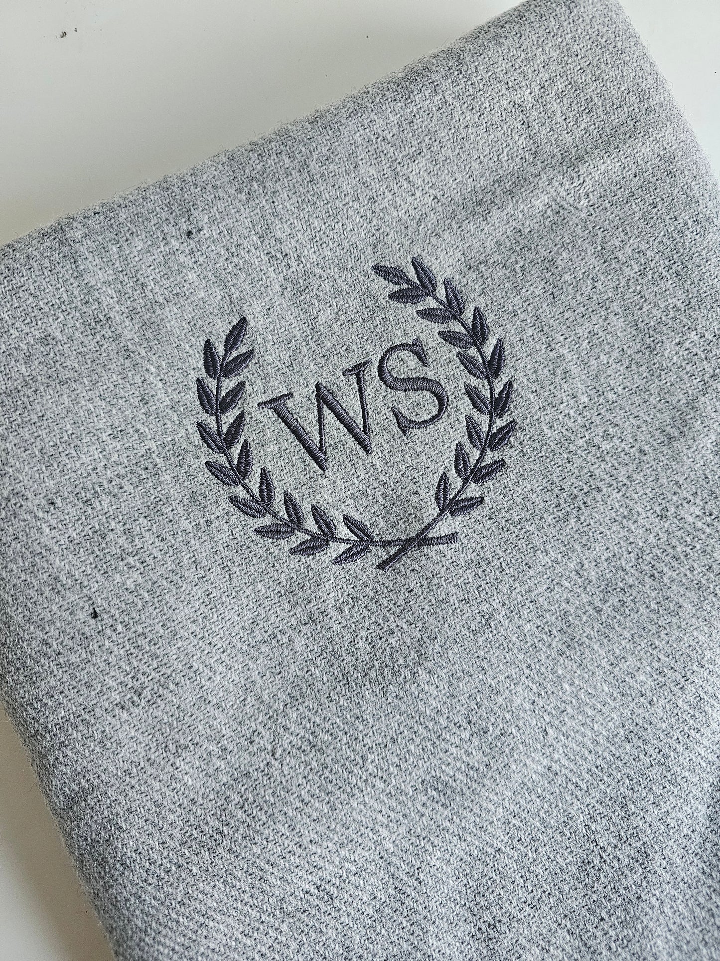 Embroidered scarf - initials or name bespoke scarves gift