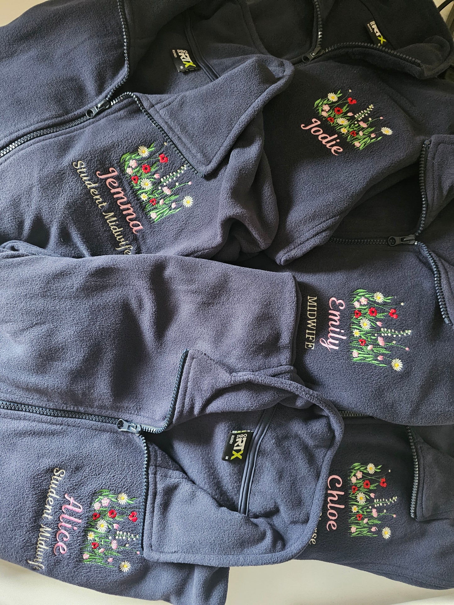 Embroidered Wild Flower Hoodie - Healthcare - Floral Design Embroidery