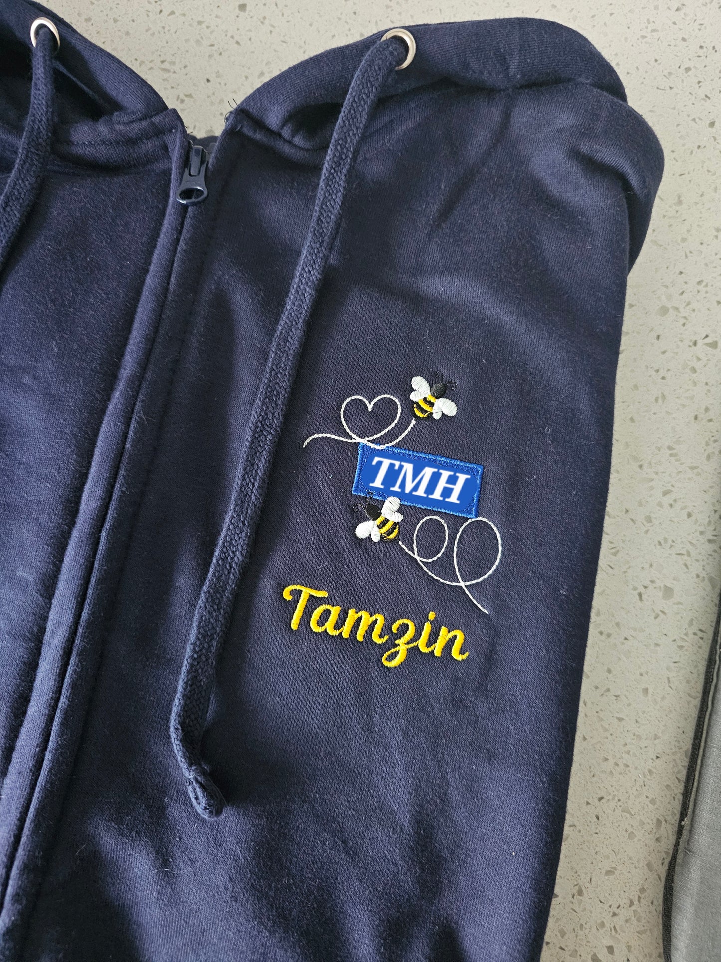 Embroidered Bumble Bee Hoodie with logo/initials, nurse hoodie, midwife hoodie, student nurse bees hoodie, doctor jacket, healthcare.