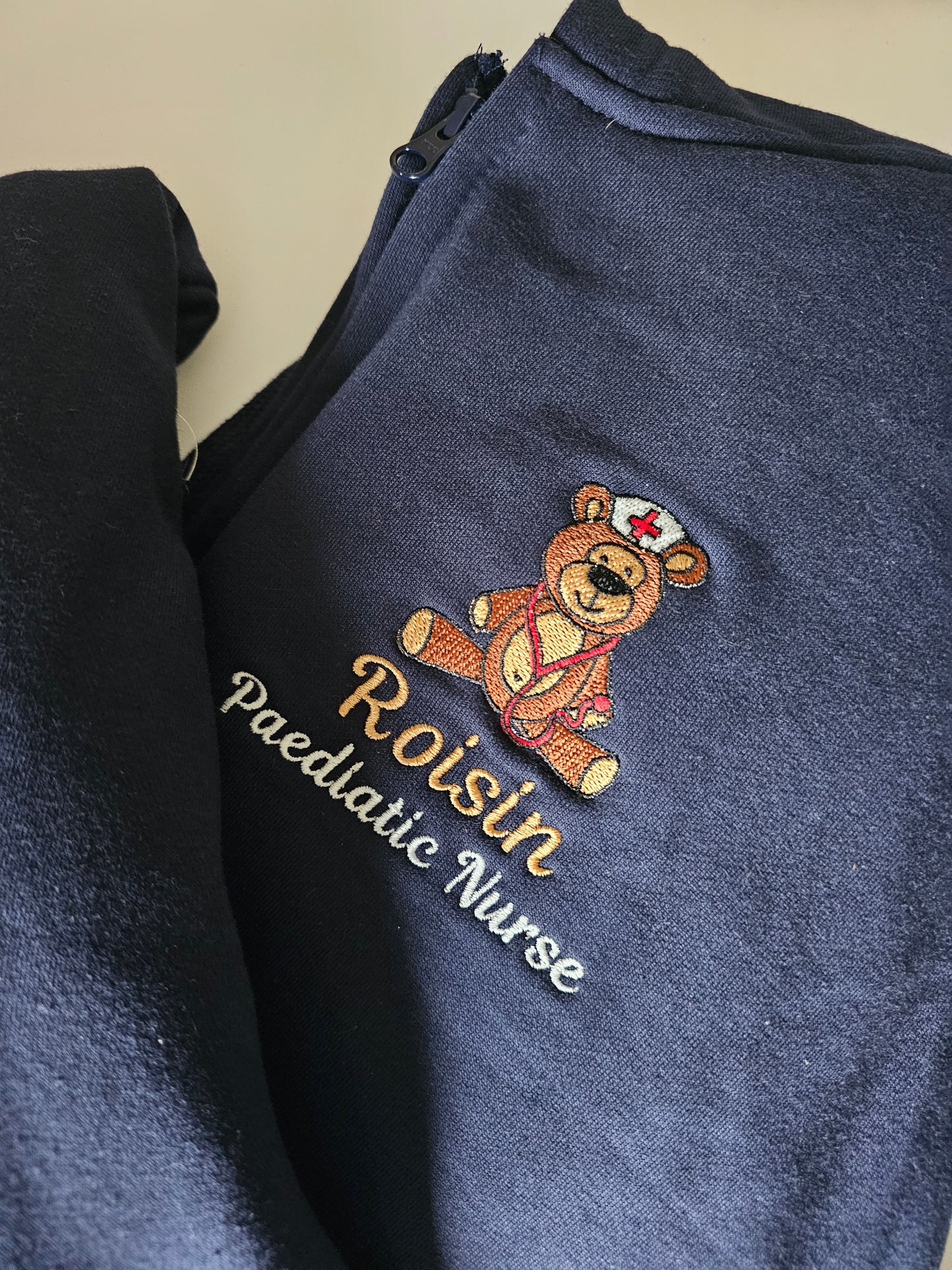 Embroidered Nurse Teddy Bear Hoodie, Personalised Hoodie, Student Nurse Gift, Nurse Gift