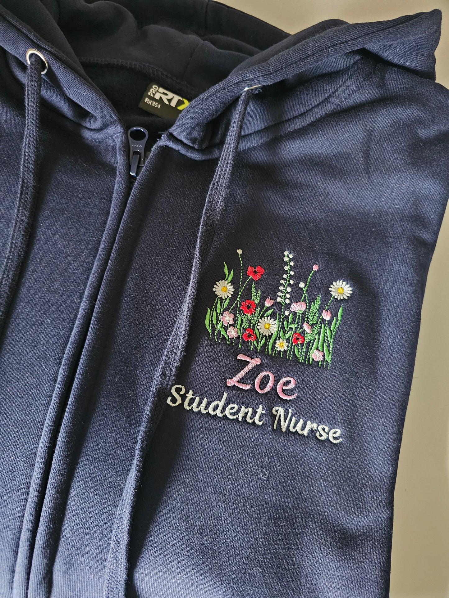 Embroidered Wild Flower Hoodie - Healthcare - Floral Design Embroidery