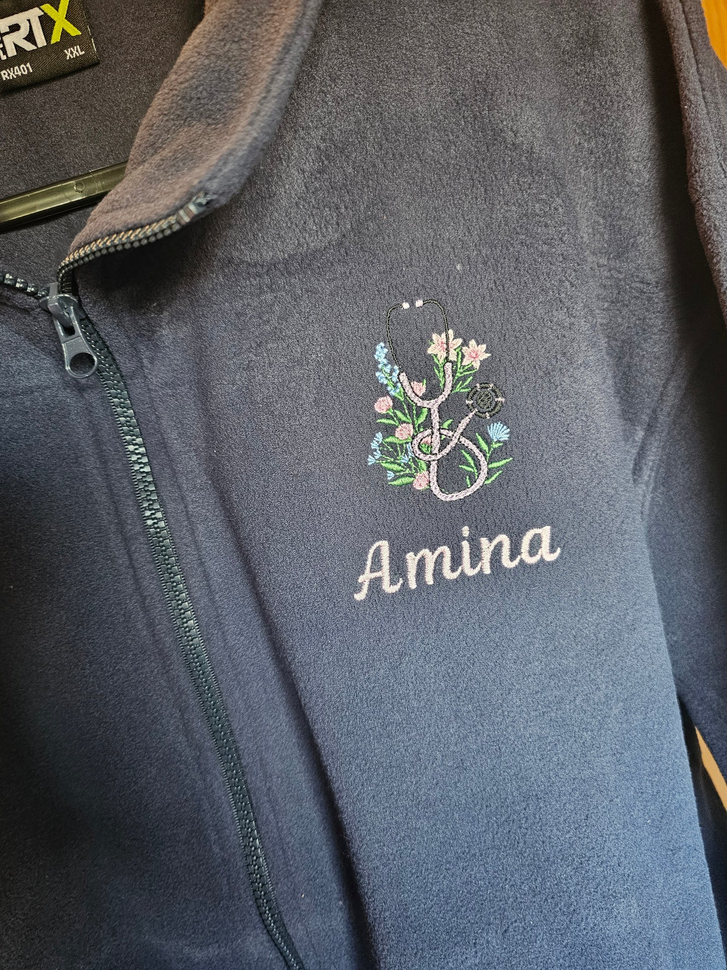 Embroidered Floral Stethoscope Hoodie - Healthcare - Student Nurse, Student Midwife, Flowers and Stethoscope Design Embroidery