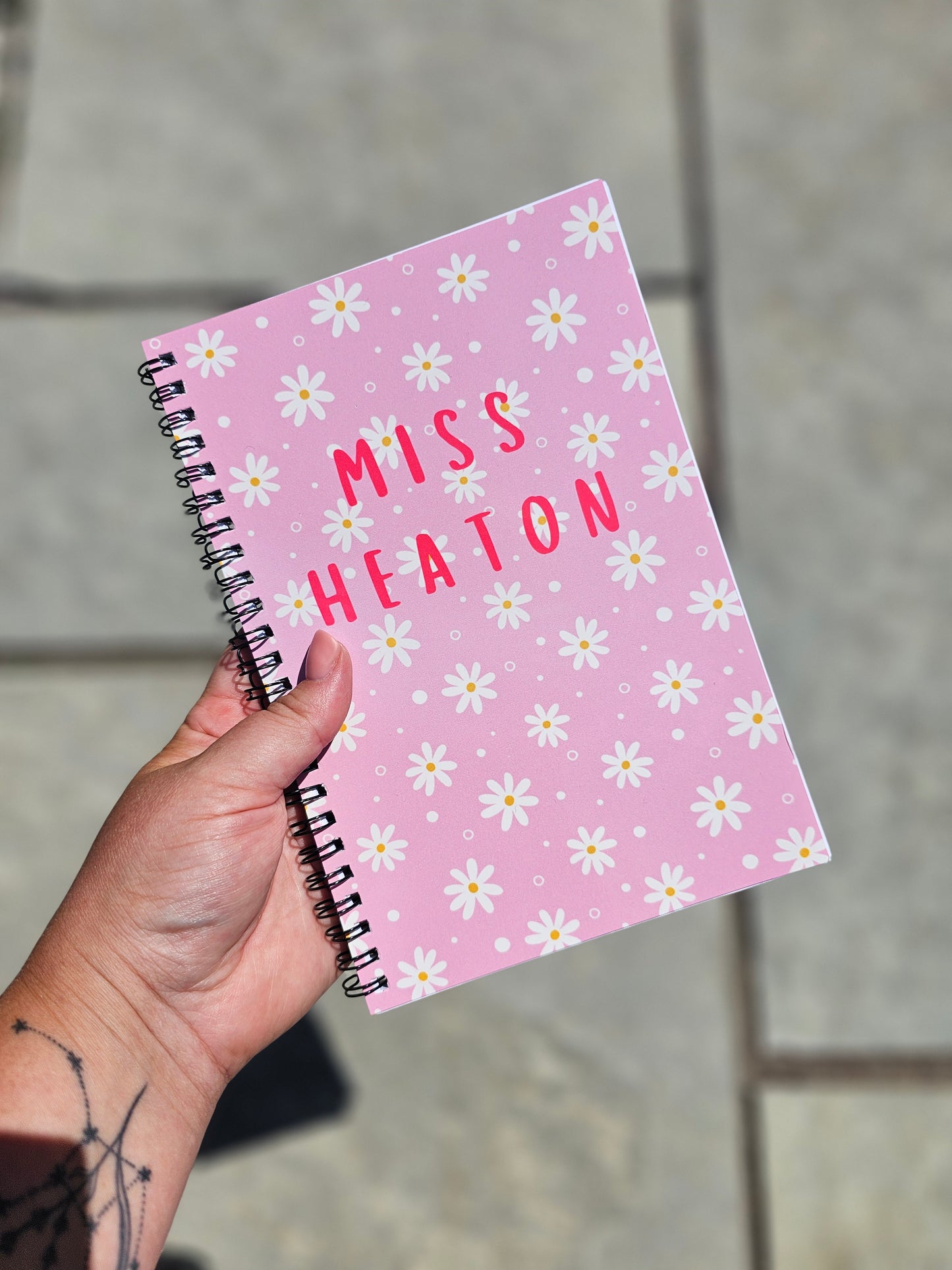 Personalised Notebook - double-sided printed design - thank you teacher gift