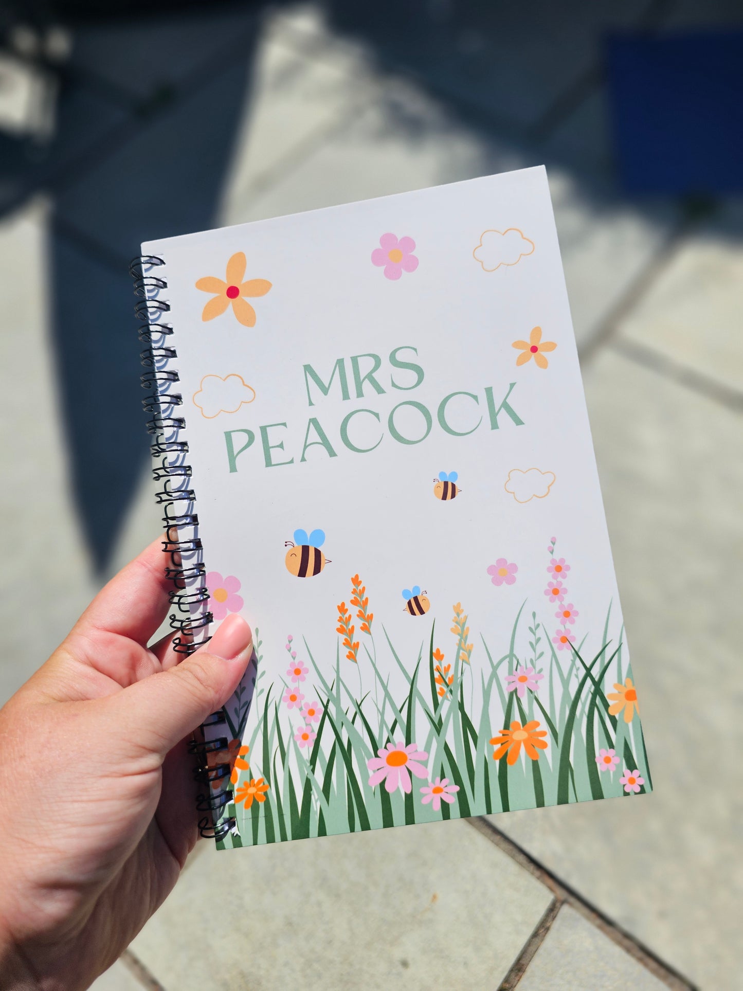 Personalised Notebook - double-sided printed design - thank you teacher gift