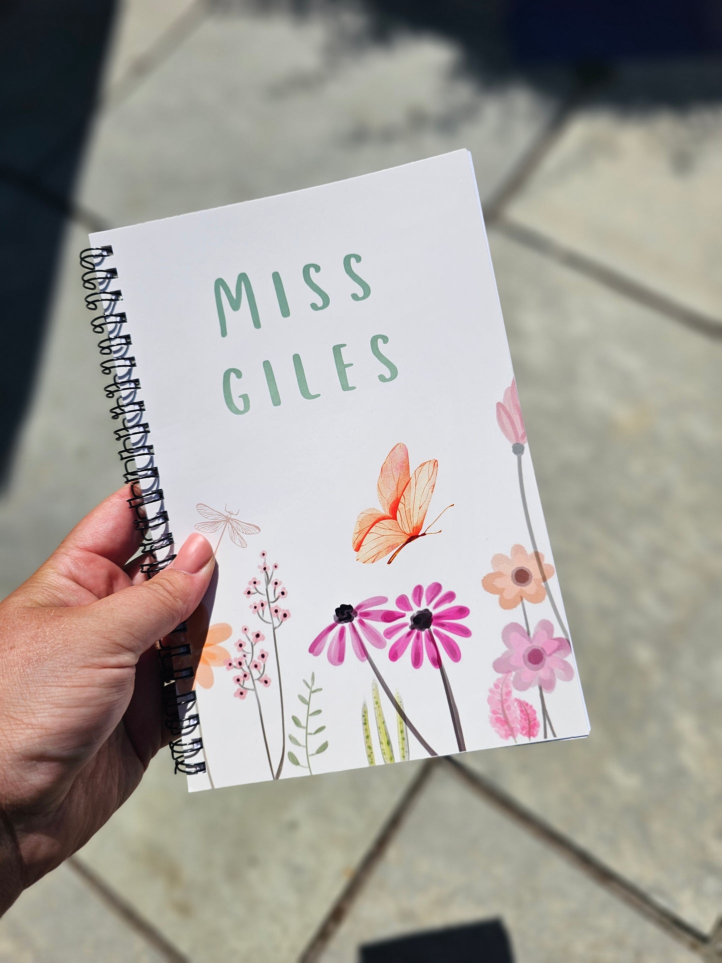 Personalised Notebook - double-sided printed design - thank you teacher gift