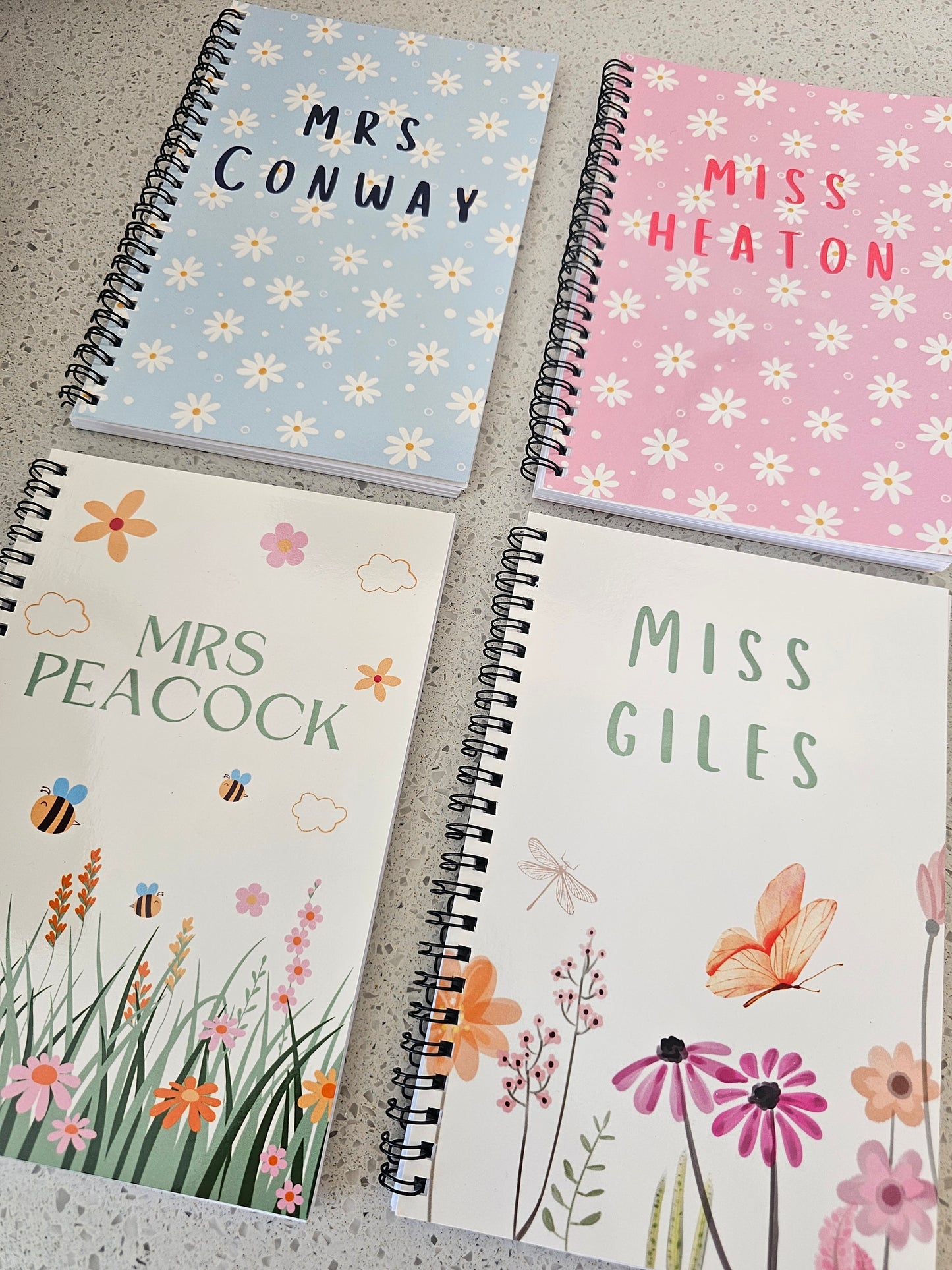 Personalised Notebook - double-sided printed design - thank you teacher gift