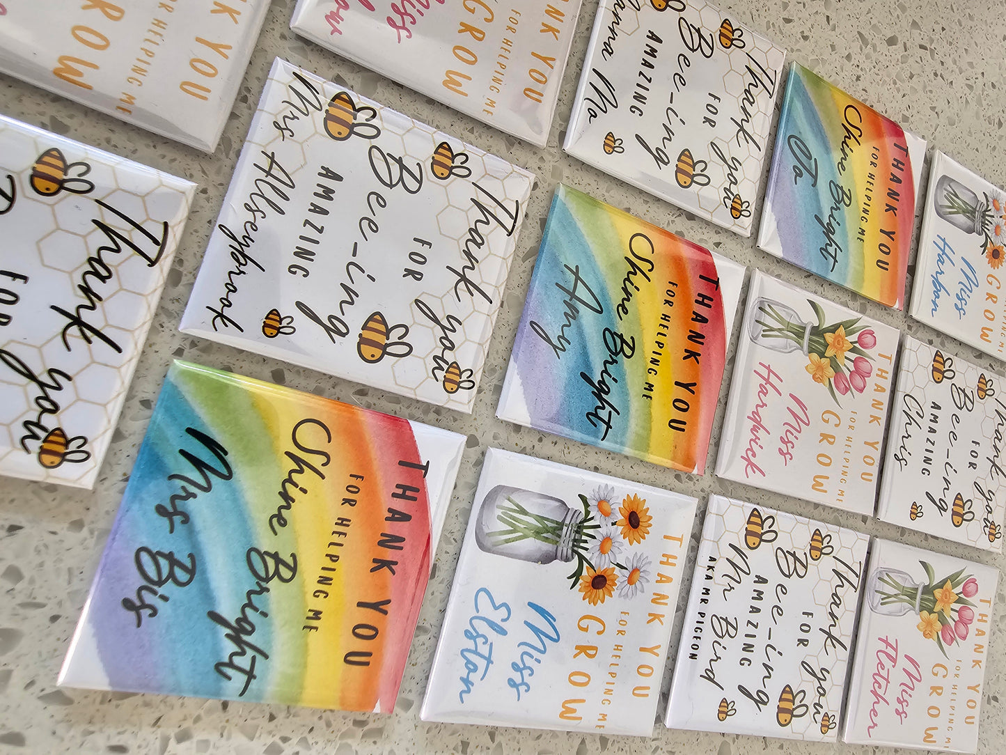 Thank you teacher magnets, Set of 5