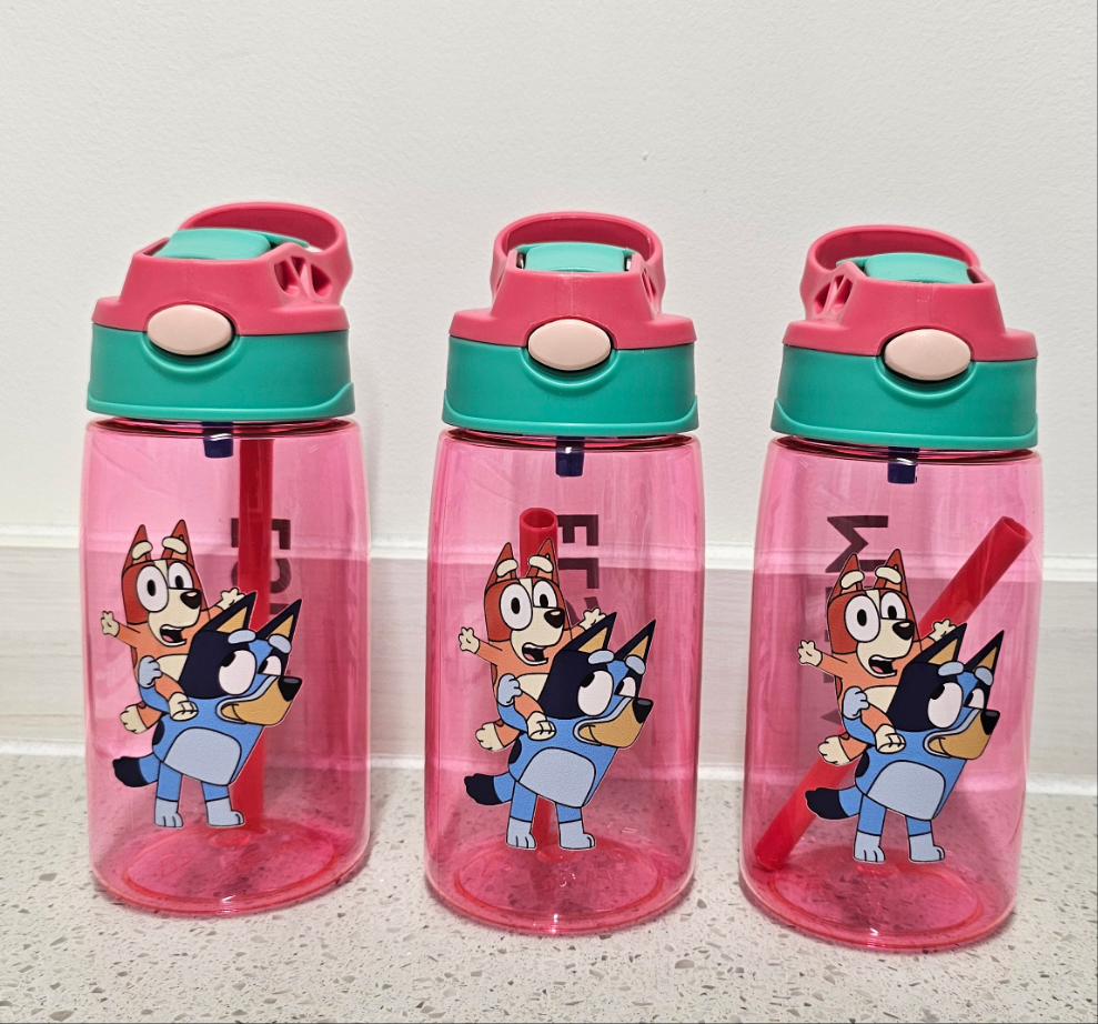 Children's plastic water bottle, personalised with image 2 tone plastic