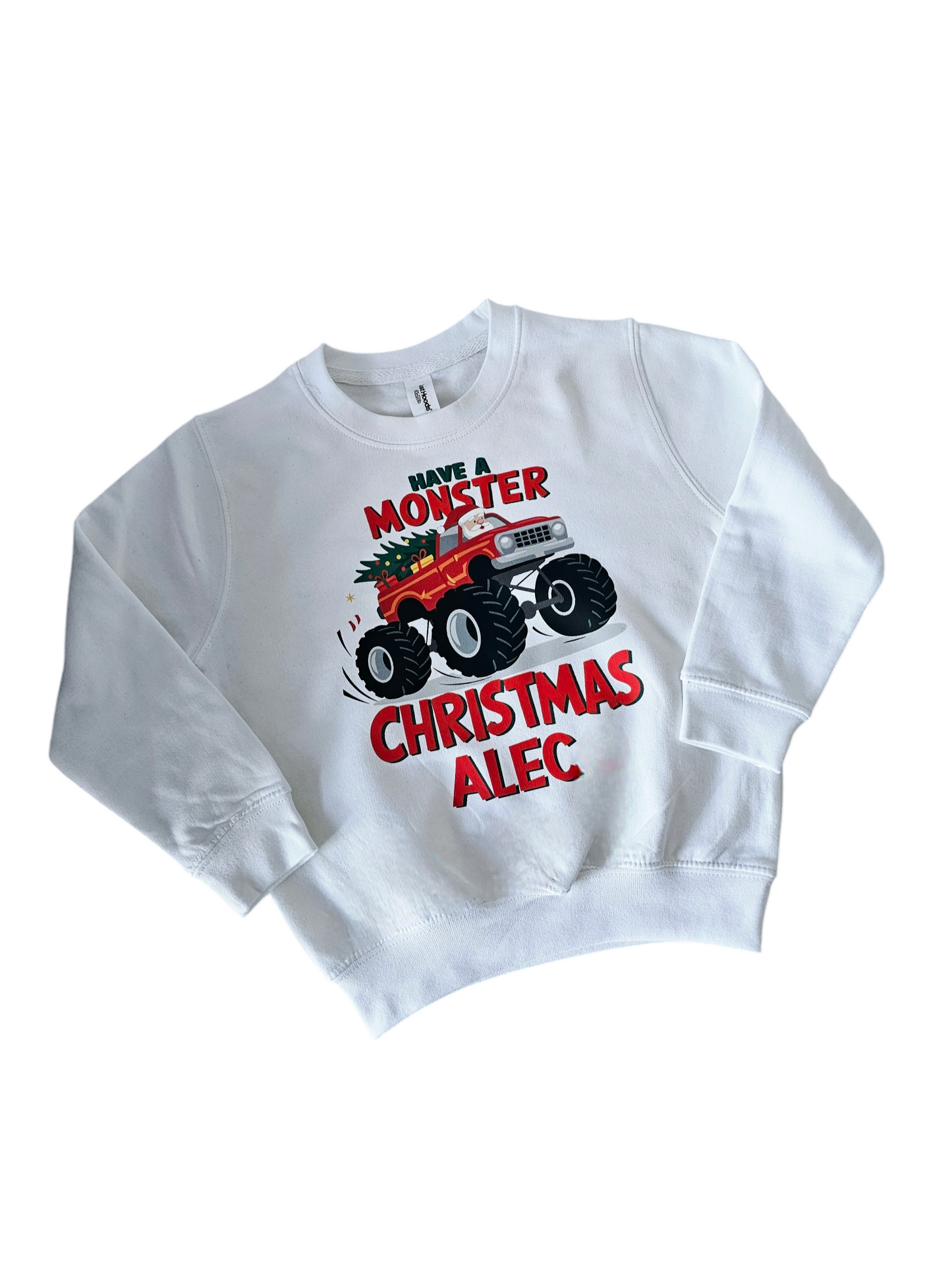Monster Truck Christmas Jumper Sweatshirt, Kids Santa Monster Truck