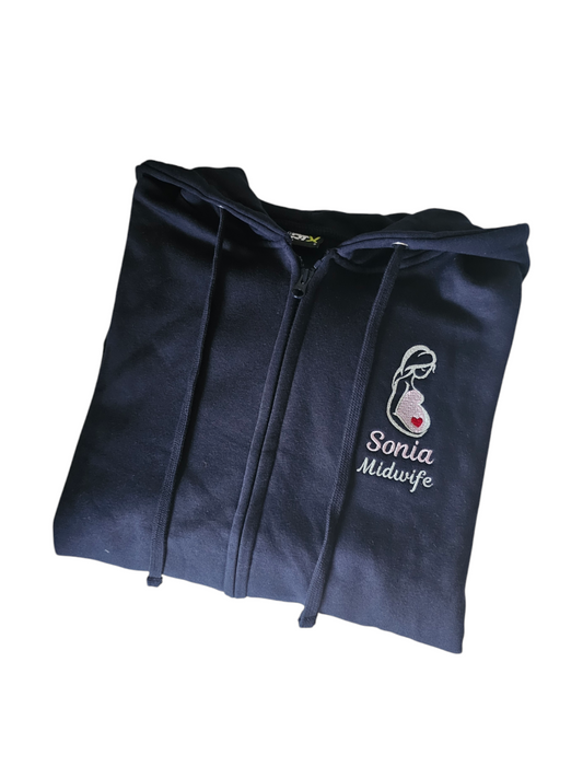 Student midwife hoodie, Midwife Jacket, embroidered midwife hoodie, pregnant lady hoodie