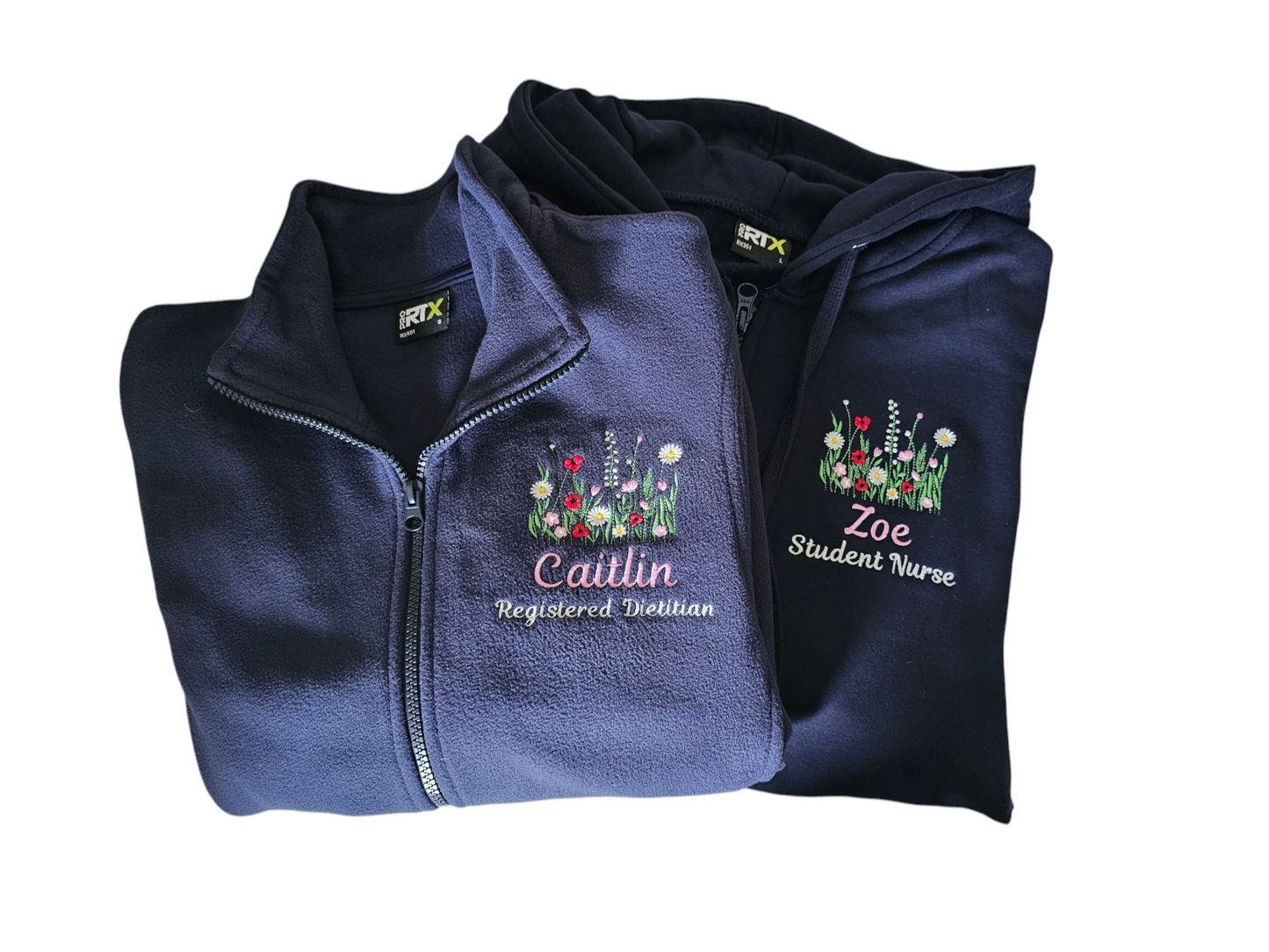 Fleeces - ALL DESIGNS - Personalised Fleece - Nurse Jacket - Midwife Jacket - Student fleece