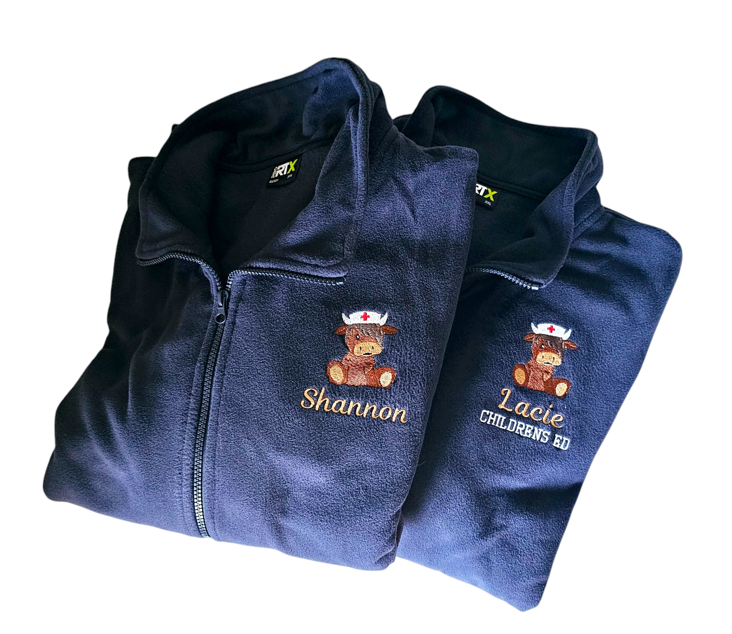 Fleeces - ALL DESIGNS - Personalised Fleece - Nurse Jacket - Midwife Jacket - Student fleece