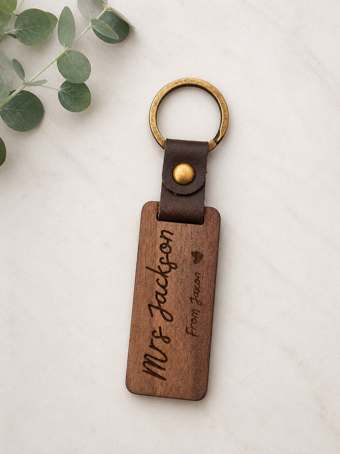 Thank you teacher wooden keyring