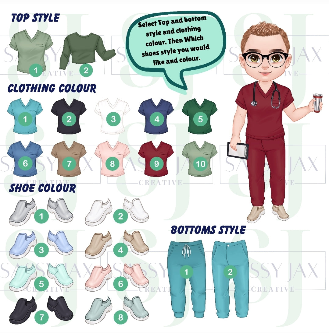 Bespoke Characeter Medical Theme Name Badge - MALE