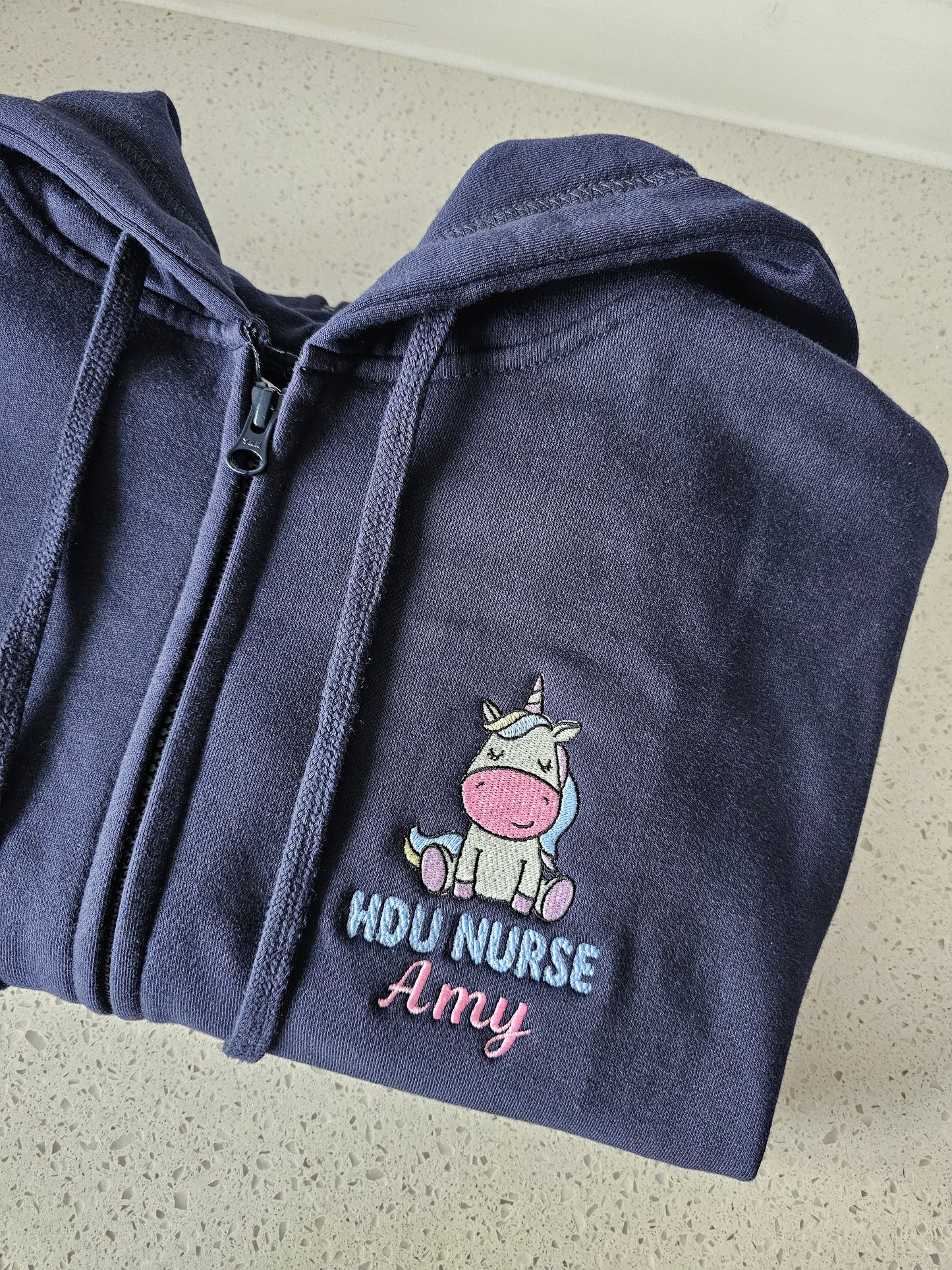 Embroidered Unicorn Hoodie - Healthcare - Student Nurse, Student Midwife Gift