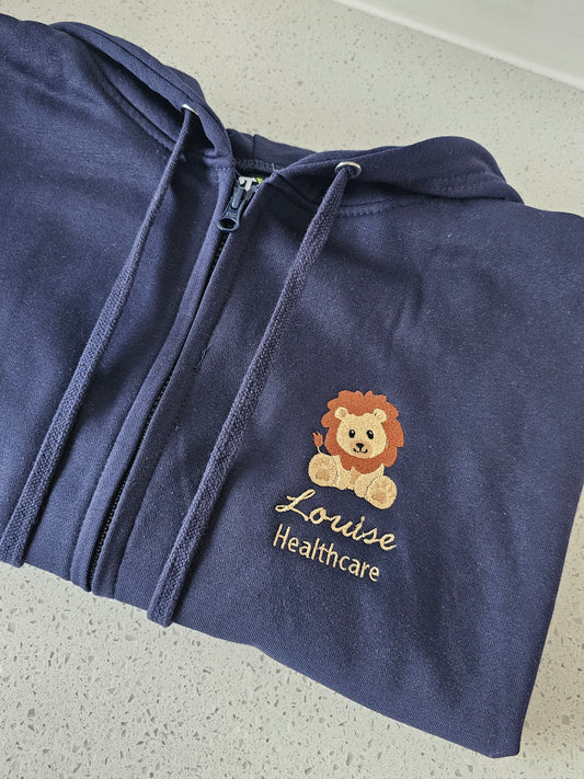 Embroidered Lion Hoodie - Healthcare - Nurse - Midwife - Baby Lion Embroidery
