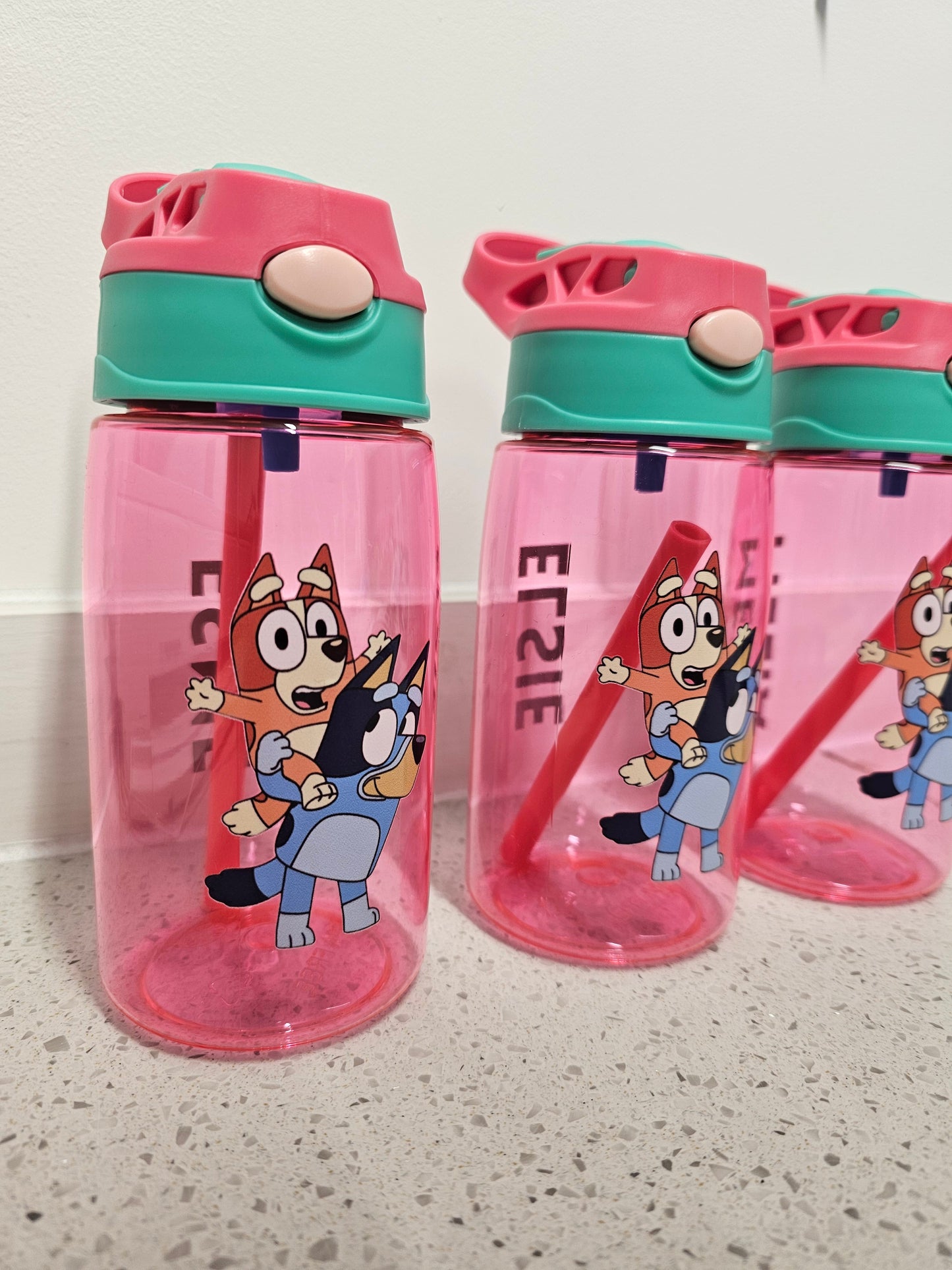 Children's plastic water bottle, personalised with image 2 tone plastic