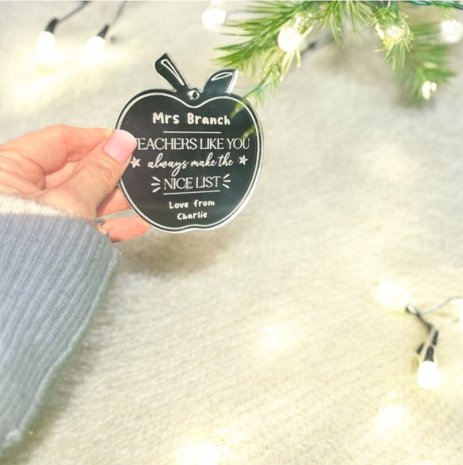 Teacher Christmas Bauble - Teacher Gift - Personalised Teacher Gift - Thank you