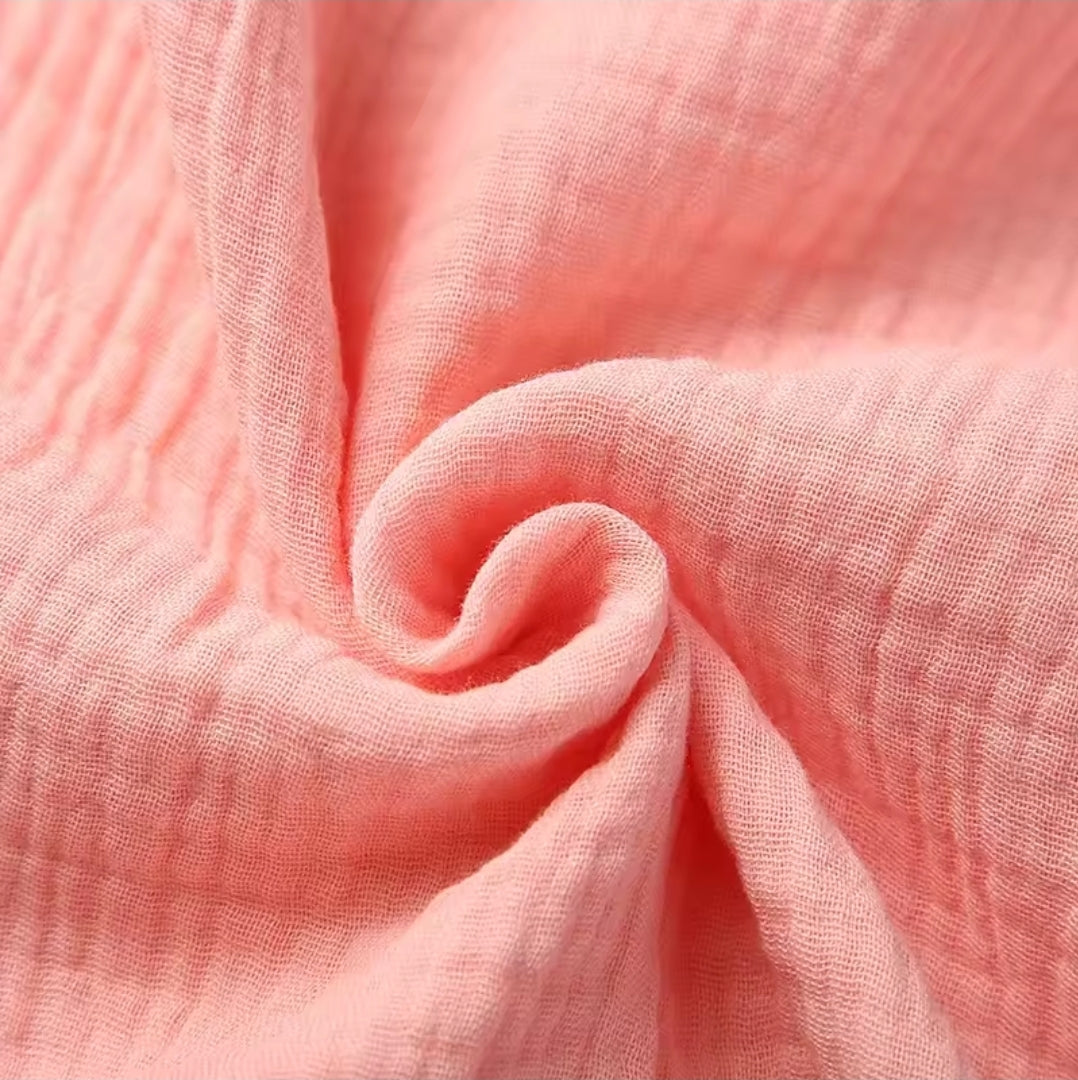 TESTER - Muslin baby blanket with frilly edge, embroidered with any name