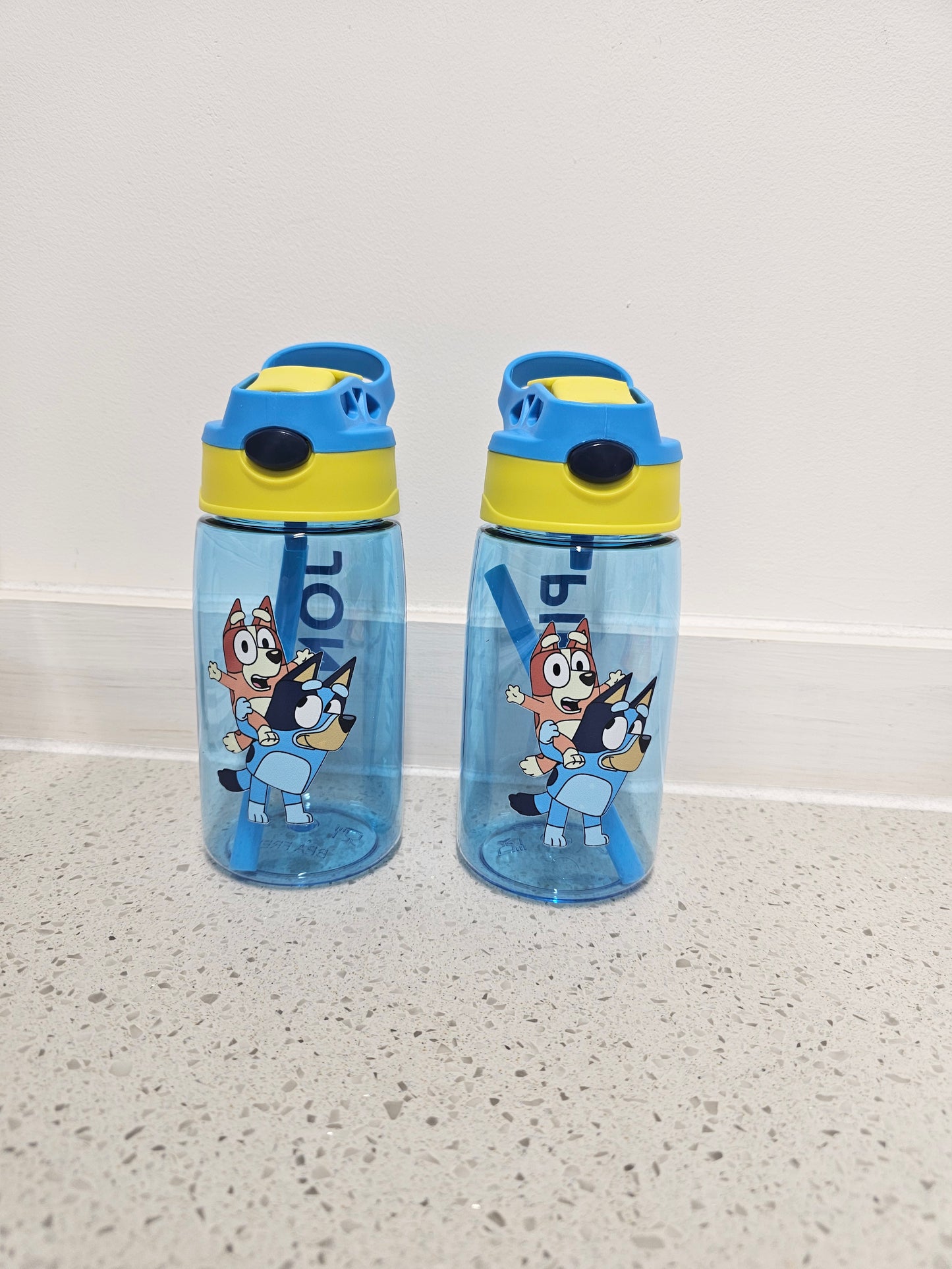 Children's plastic water bottle, personalised with image 2 tone plastic