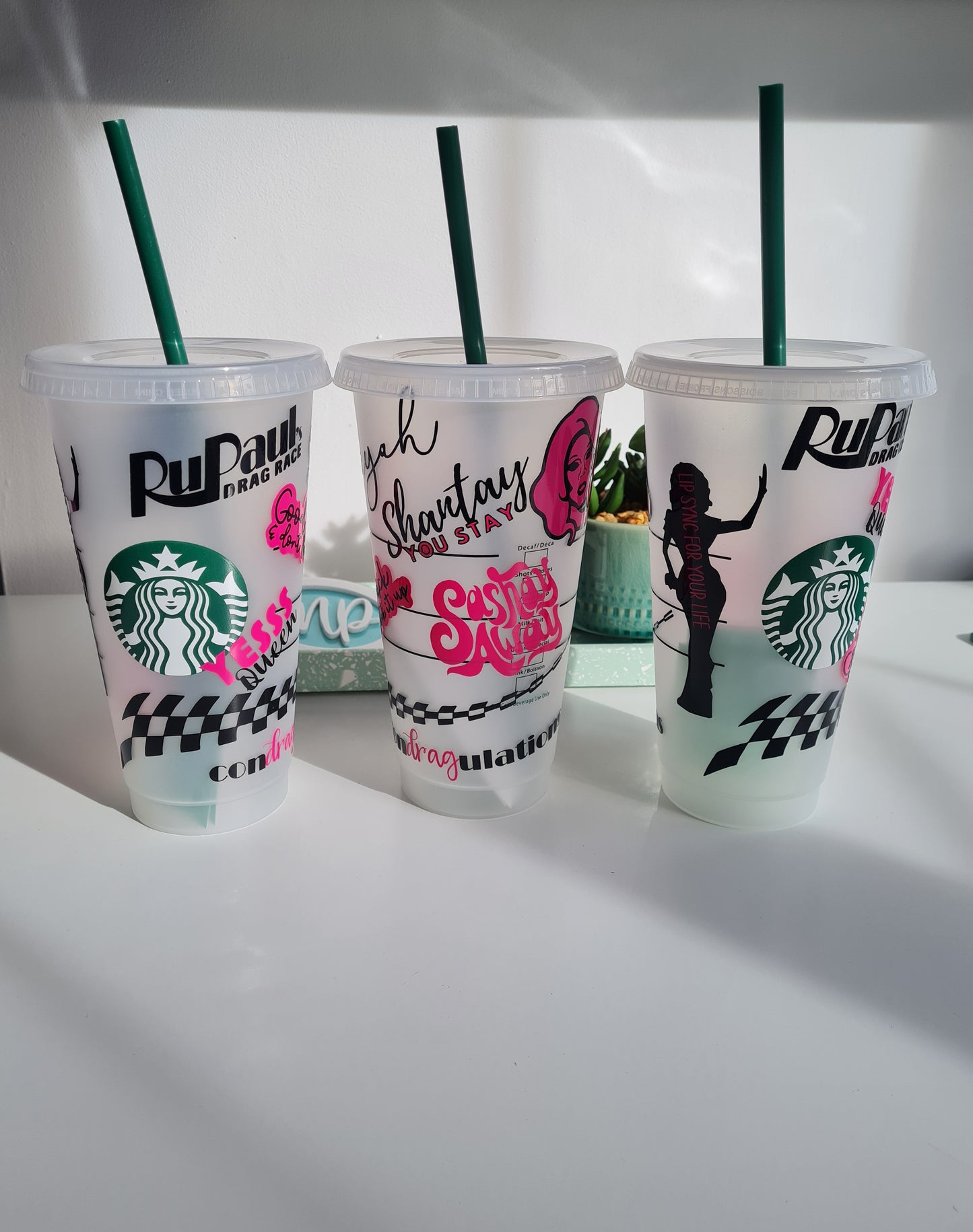 RuPaul Theme Cold Cup - Drag Race Coffee Cup, to go cup, personalised cup wit straw, drag queen theme