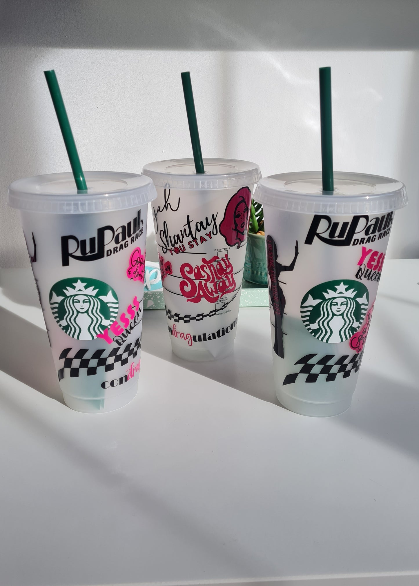 RuPaul Theme Cold Cup - Drag Race Coffee Cup, to go cup, personalised cup wit straw, drag queen theme