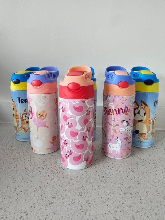 Personalised Water Bottle, Metal Kids Bottle, ALL CURRENT DESIGNS