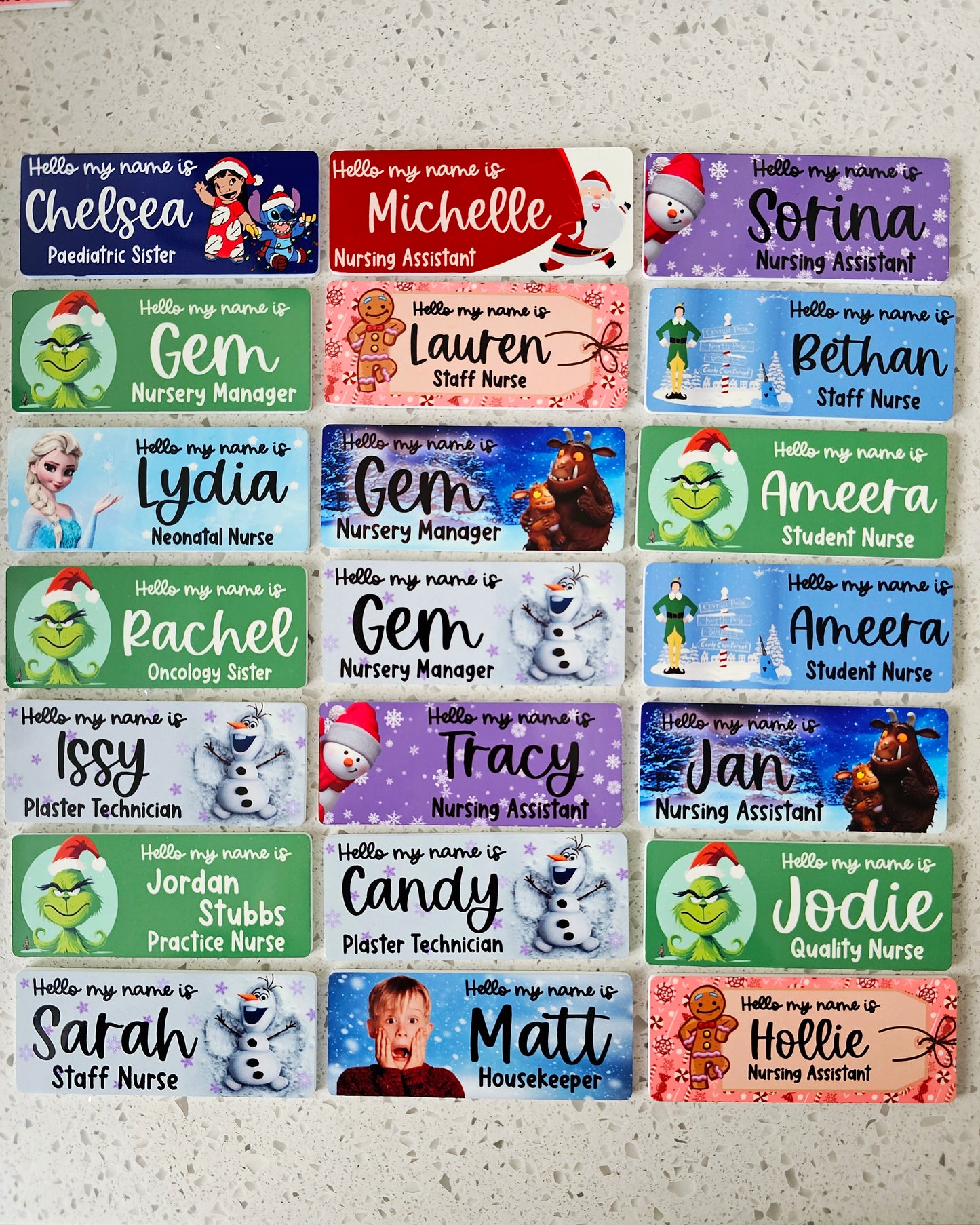 Christmas Name Badge ALL DESIGNS, Nurse Name Badge, Midwife Name Badge, Student Nurse Name Badge, Student Midwife Name Badge