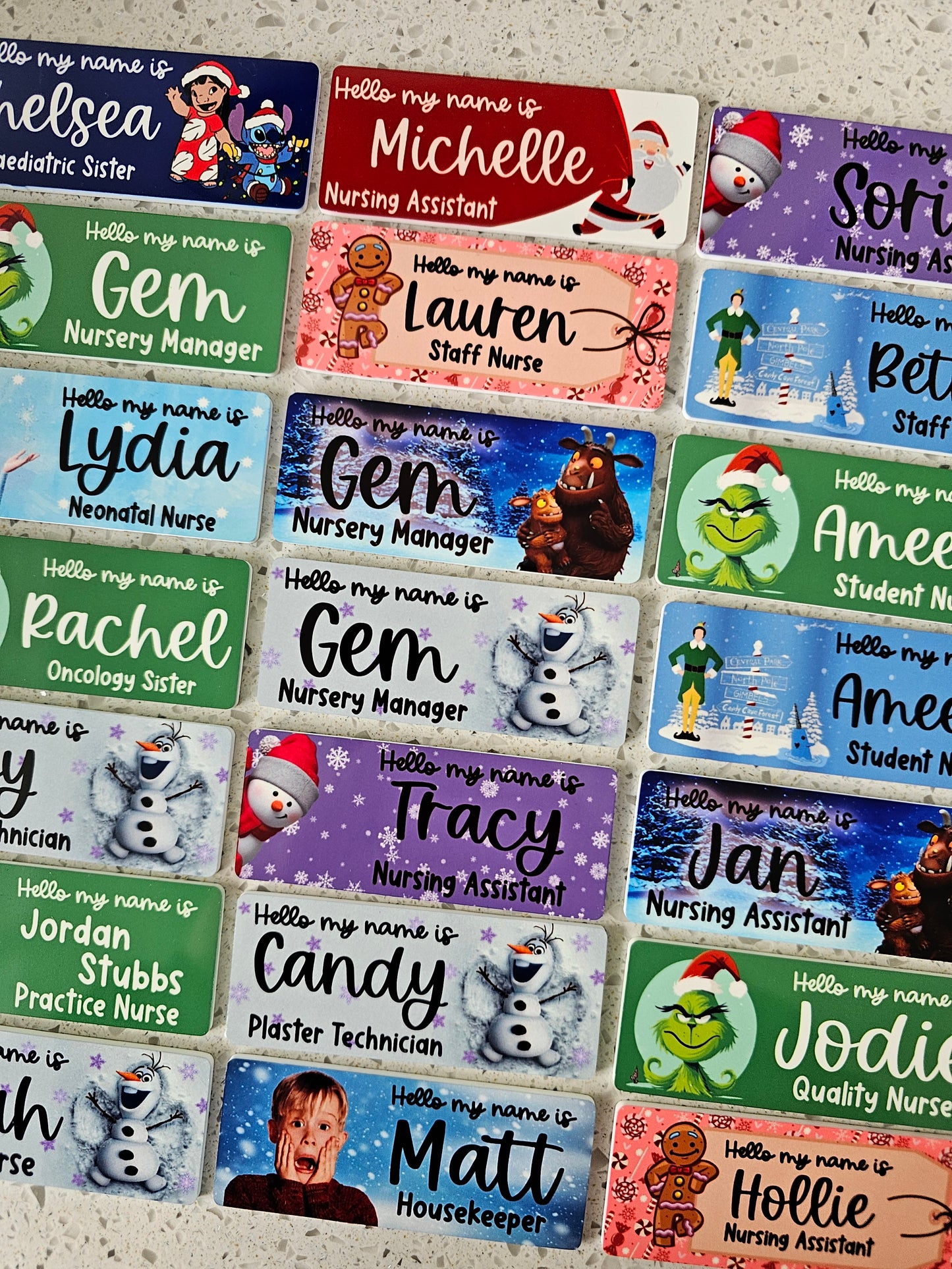 Christmas Name Badge ALL DESIGNS, Nurse Name Badge, Midwife Name Badge, Student Nurse Name Badge, Student Midwife Name Badge