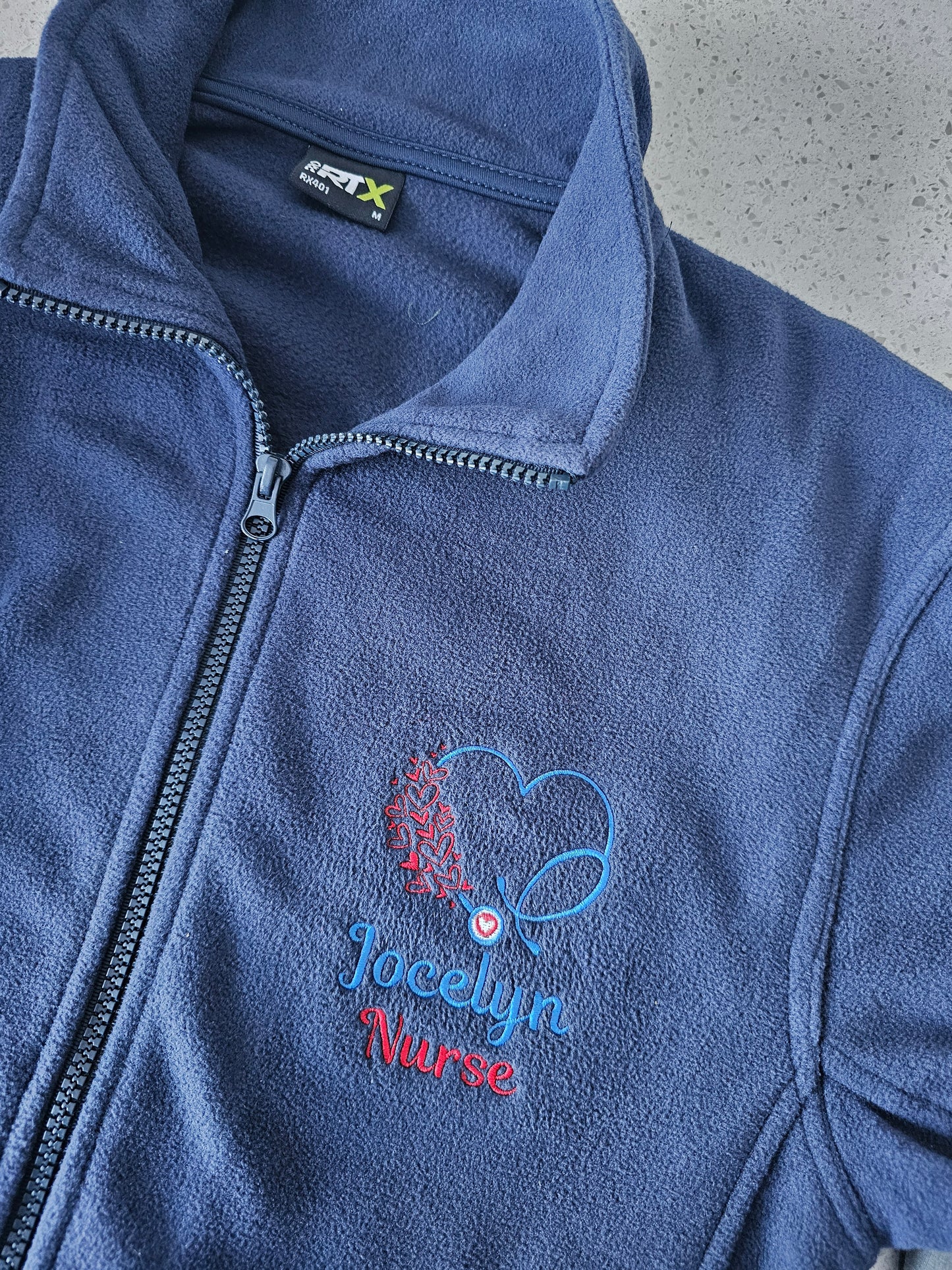 Stethoscope hearts fleece, nursing jacket, midwife fleece, student midwife gift, student nurse shift jacket