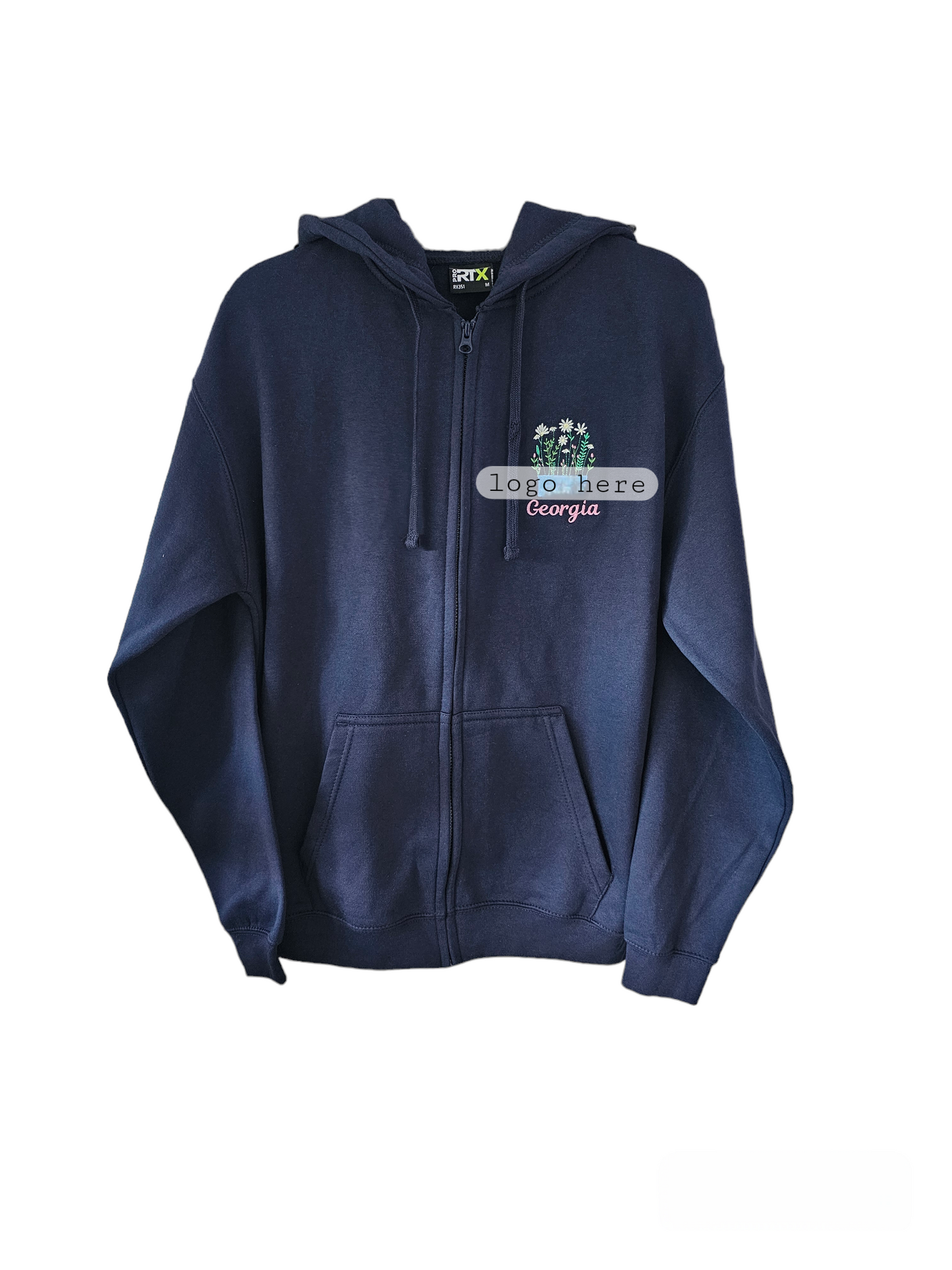 Embroidered Wild Flower Hoodie with logo, Healthcare Hoodie, Nurse Jacket, Student Midwife Hoodie, Initials Floral Design Embroidery