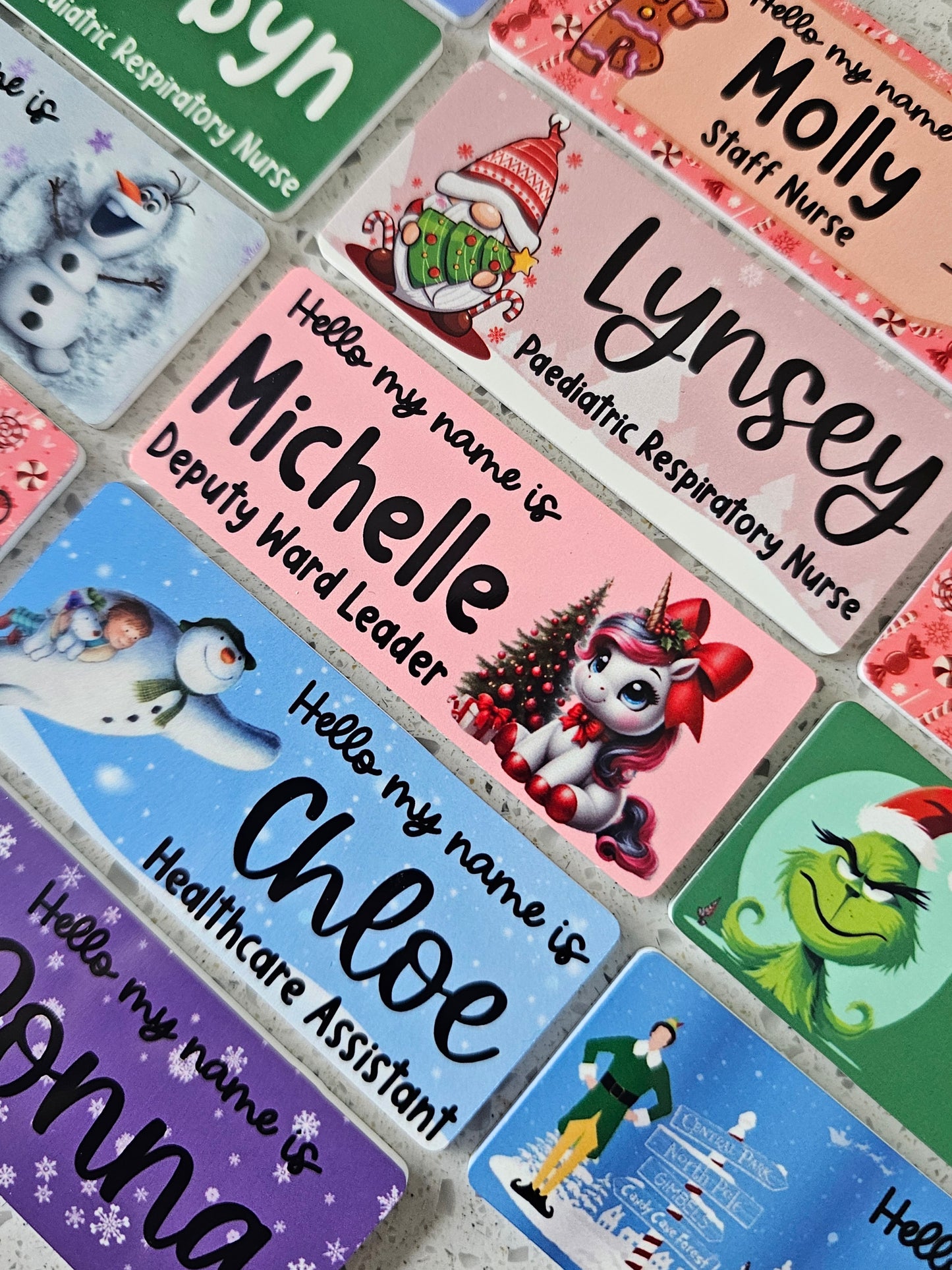 Christmas Name Badge ALL DESIGNS, Nurse Name Badge, Midwife Name Badge, Student Nurse Name Badge, Student Midwife Name Badge
