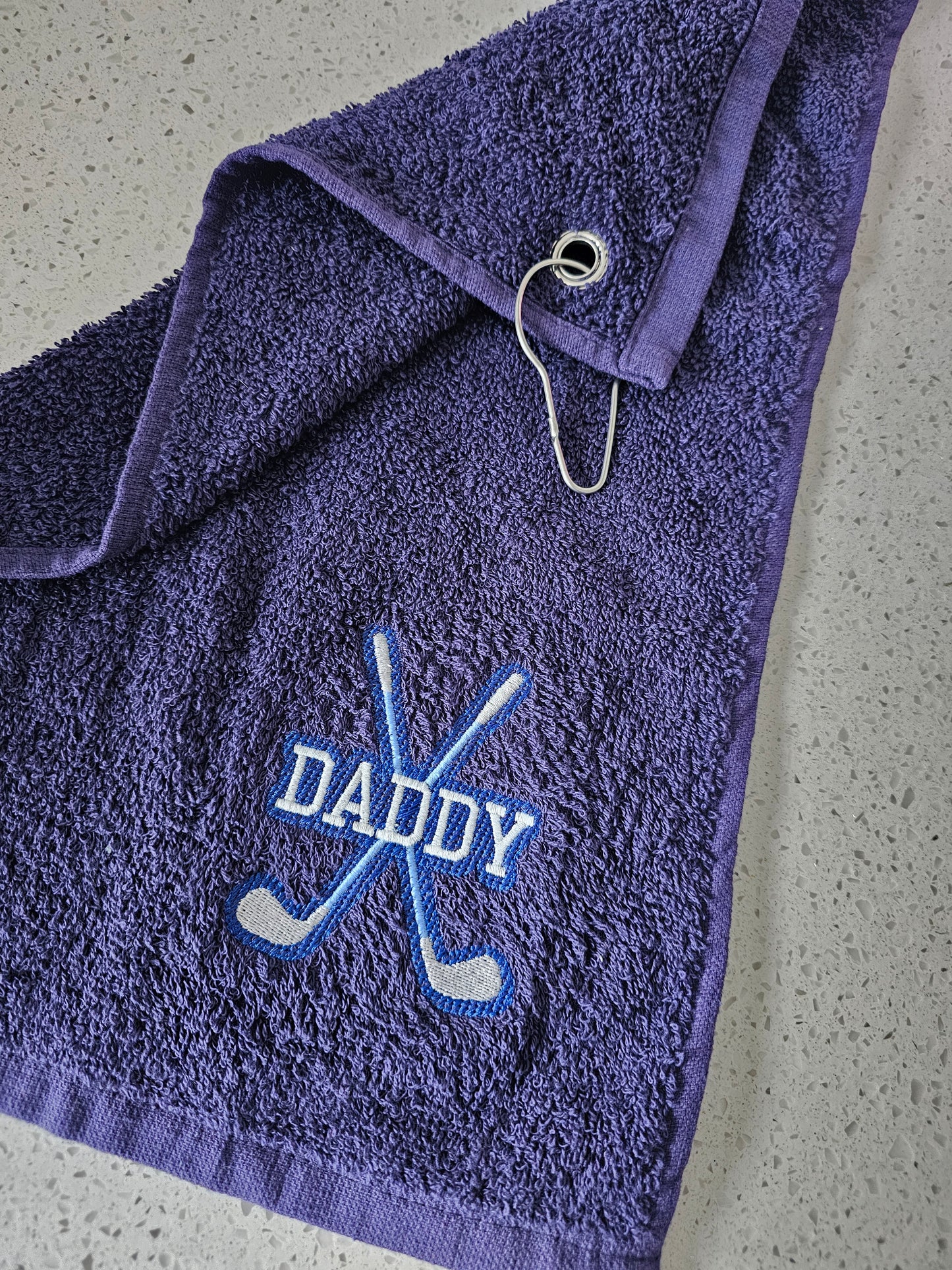 Personalised embroidered golf towel