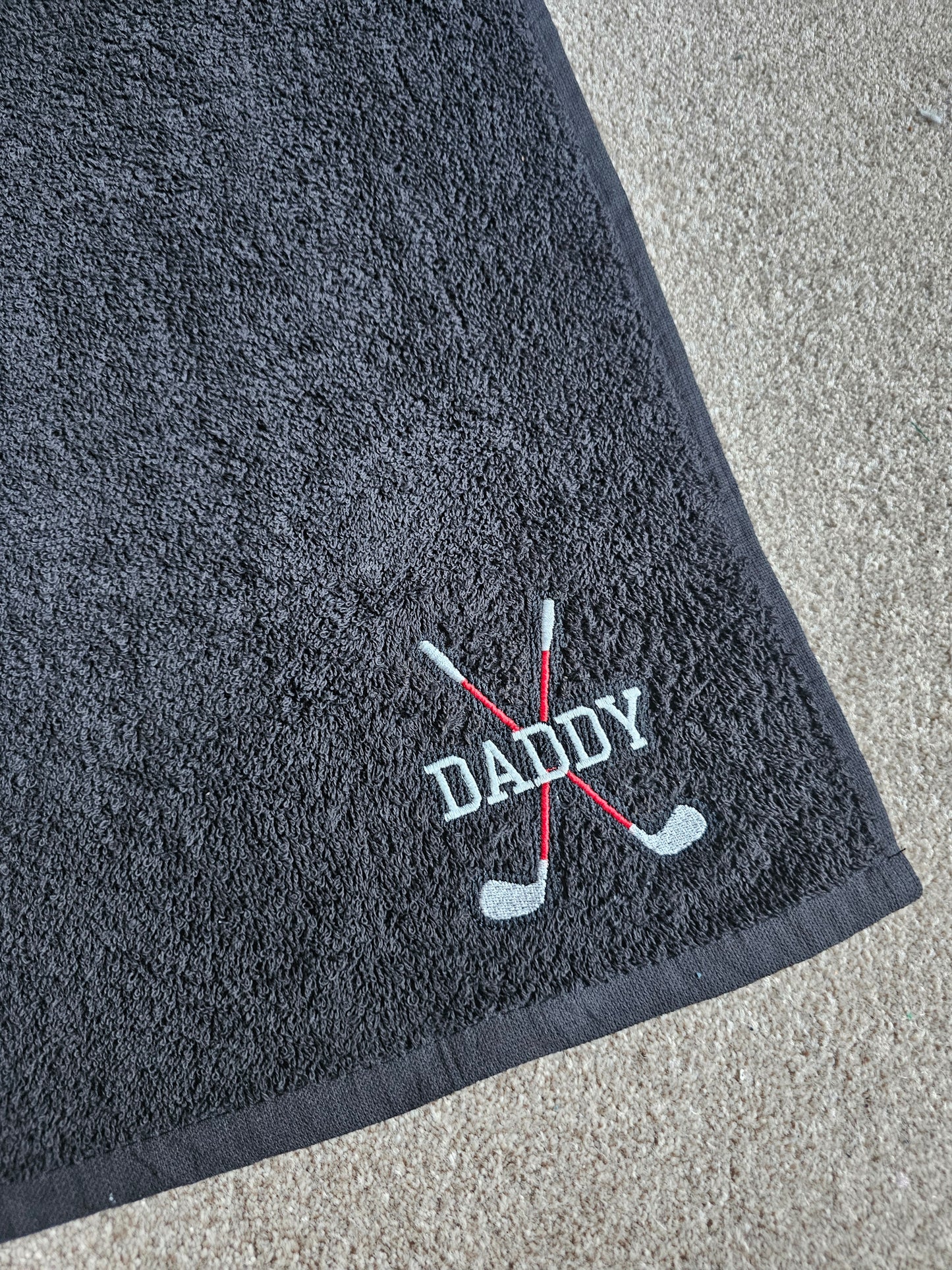 Personalised embroidered golf towel
