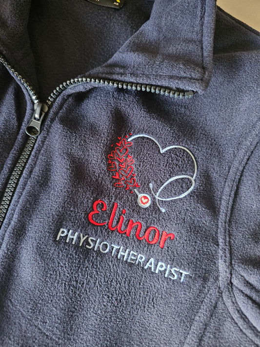 Stethoscope hearts fleece, nursing jacket, midwife fleece, student midwife gift, student nurse shift jacket