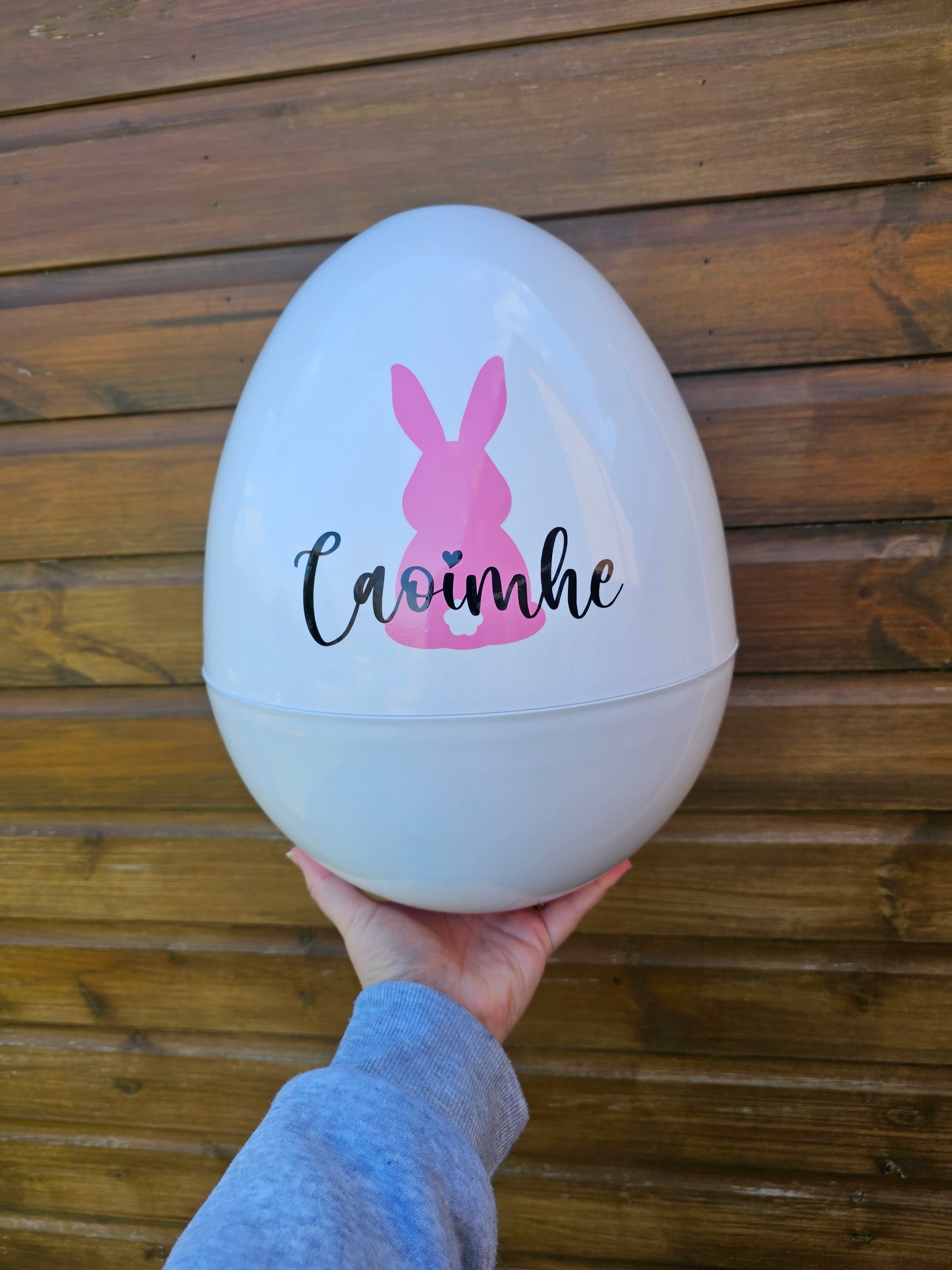 Personalised Jumbo Fillable Easter Egg, Resuable Plastic Easter Egg, Easter Bunny Gift, Easter Egg Large